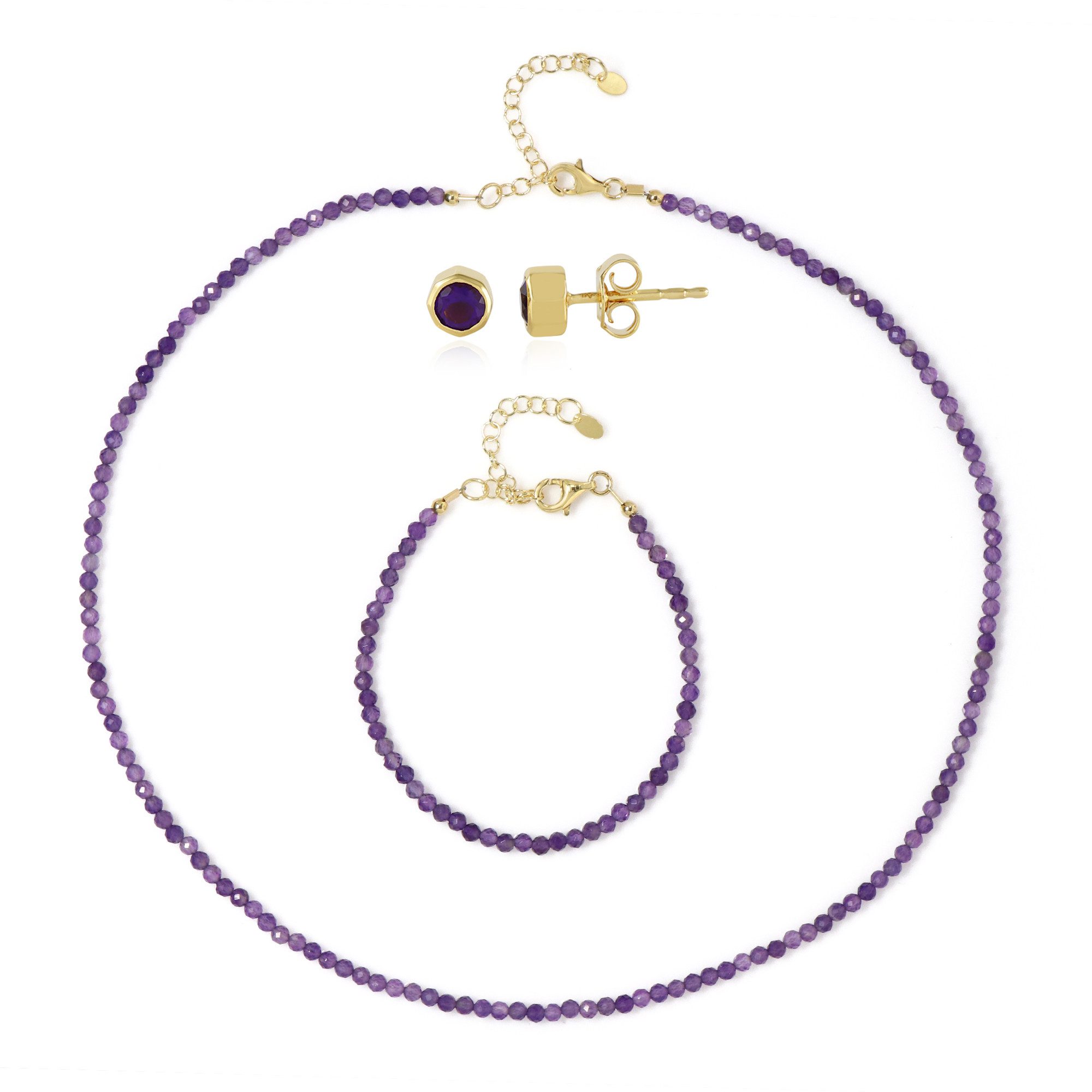 Cavill Schmuckset Cavill Amethyst Schmuckset 32,29 ct, 925er vergoldet, lila (1-tlg)