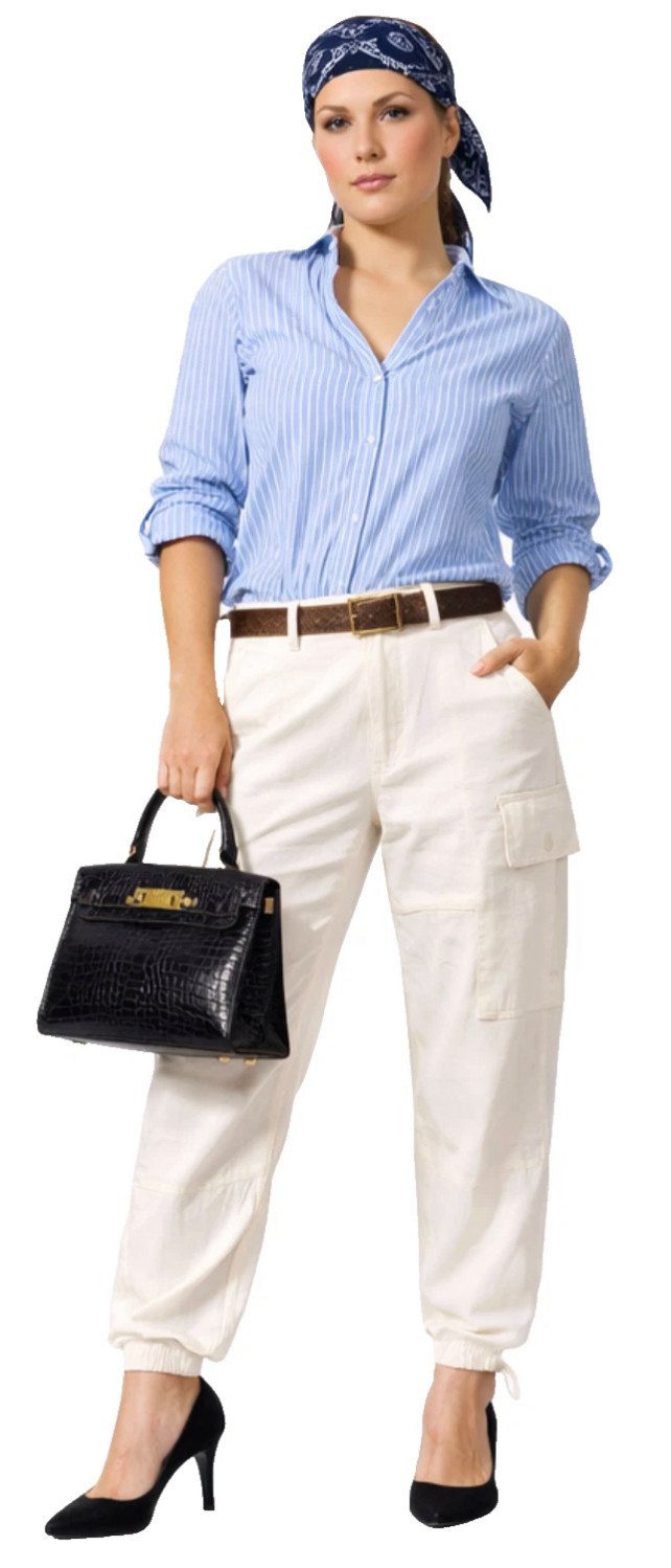 Polo Ralph Lauren Cargohose Damen Utility Hose Seiden-Leinen Slim fit luxuriöse Materialien mit einem modernen Utility-Design