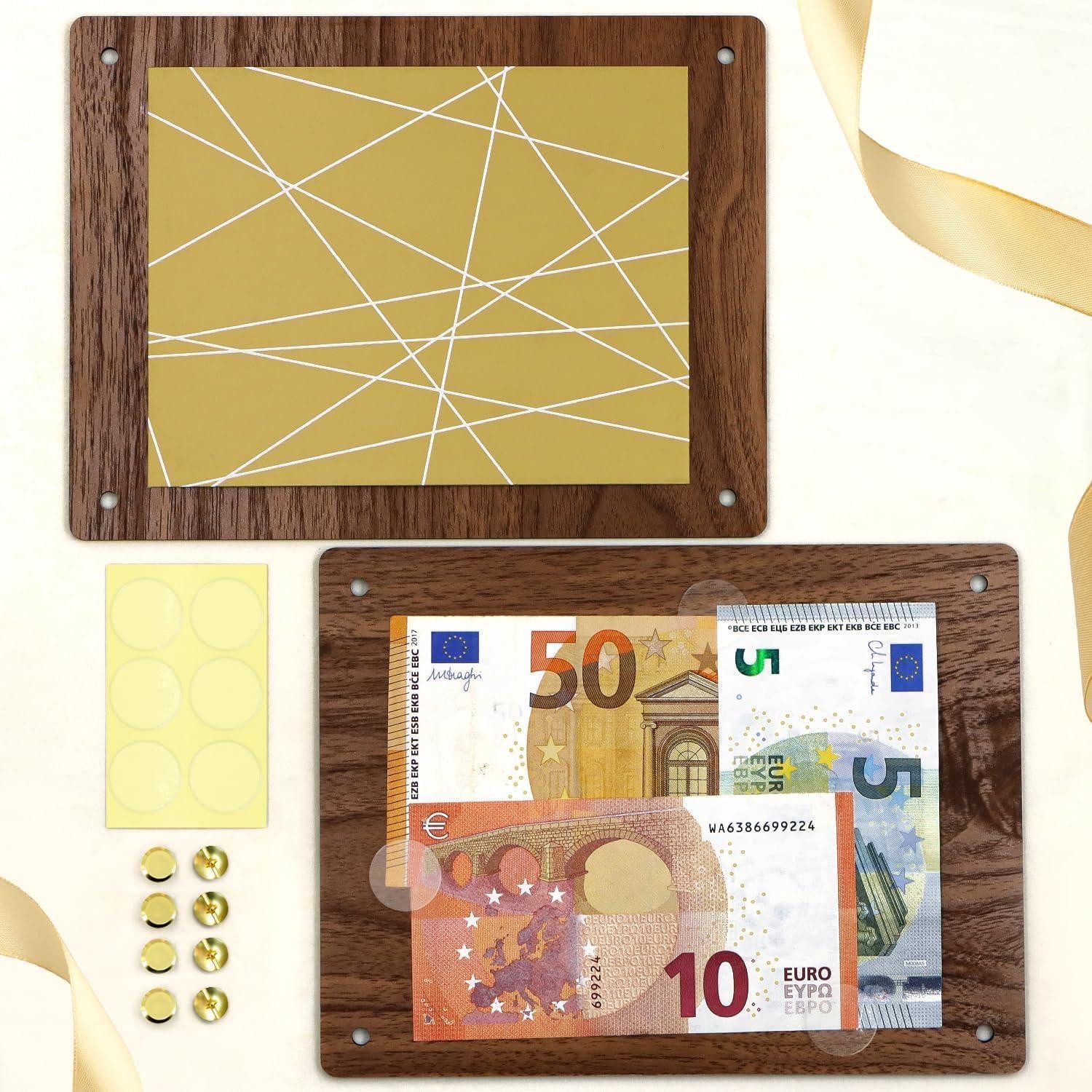 LuxusKollektion Geschenkbox DIY Geldgeschenk Happy Birthday Holzverpackung Geldkarte Kerzen