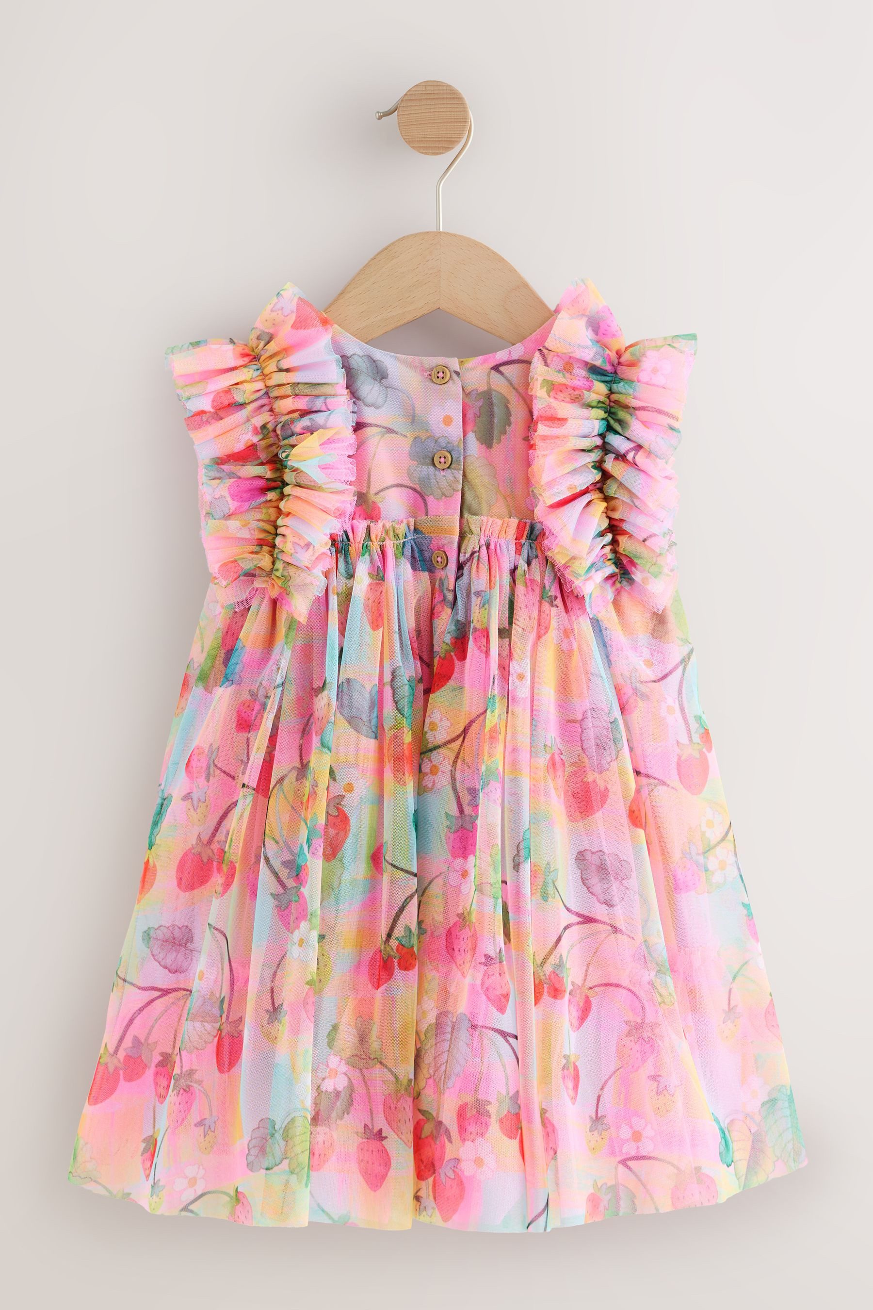 Next Tüllkleid Kleid mit Rüschenschultern und Mesh (1-tlg)