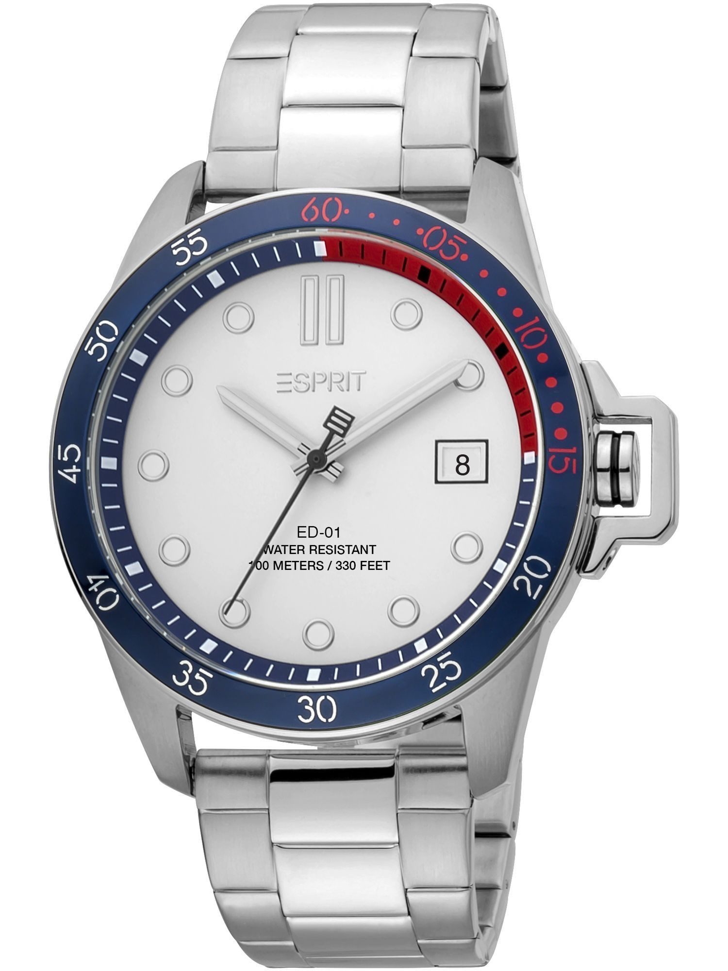 Esprit Quarzuhr ES1G261M0045 ES1G261M0045, Esprit ES1G261M0045 Leo Uhr Herrenuhr Edelstahl Datum Silber