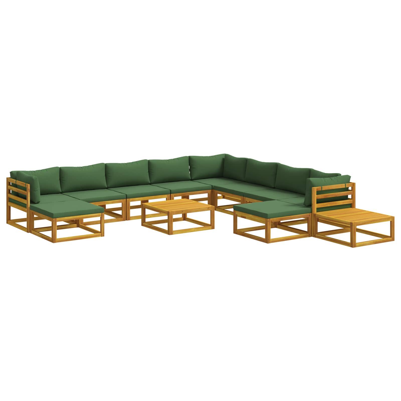 vidaXL Gartenlounge-Set Sofa-Set 12 stk. Natur Massivholz, (12-tlg)