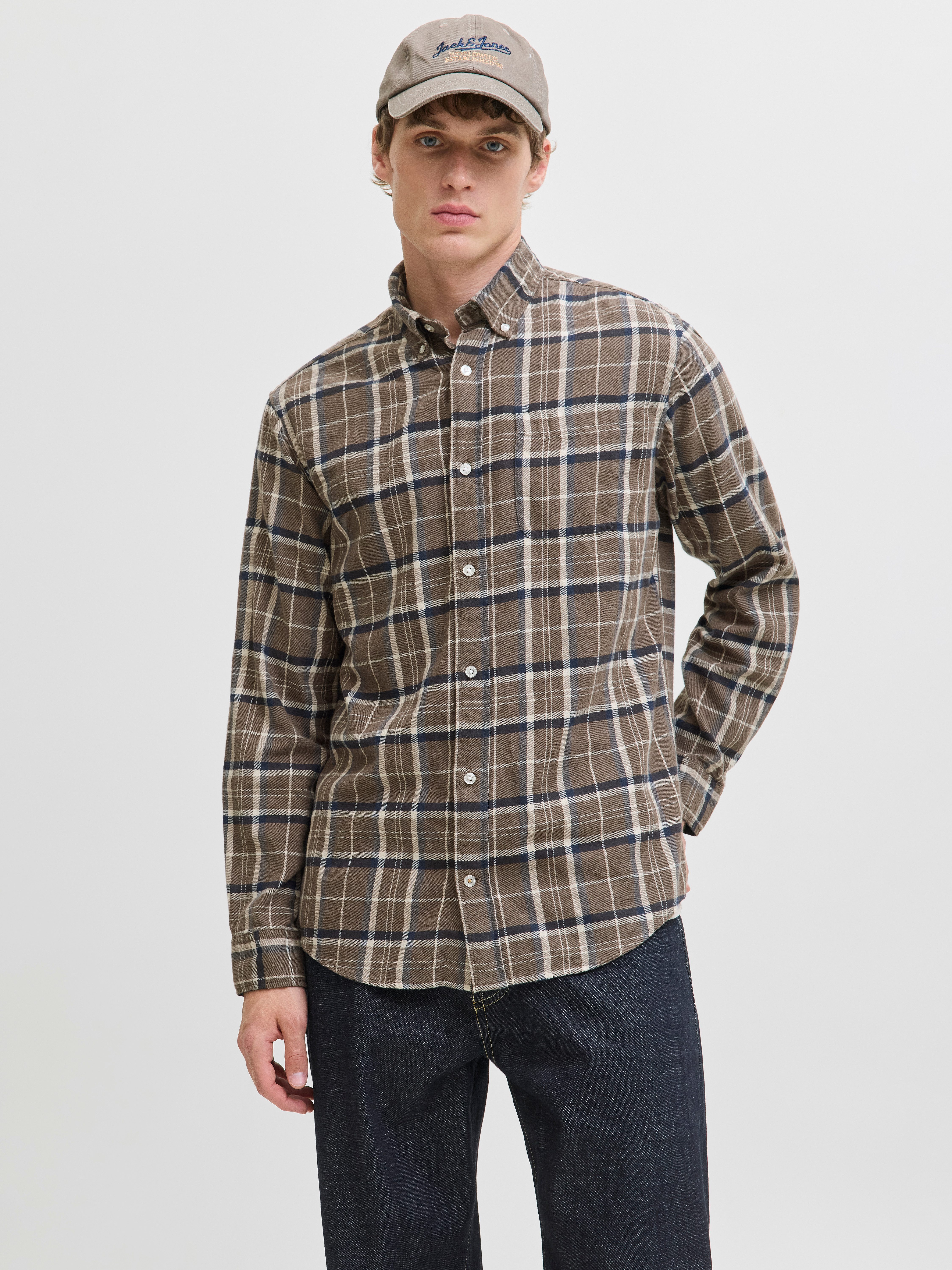 Jack & Jones Langarmhemd JJECLASSIC FLANNEL CHECK SHIRT LS SN