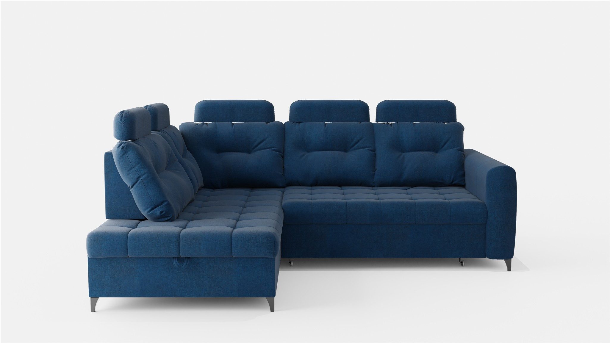 Fun Möbel Ecksofa Sofa FUN MINATO mit Schlaffunktion in Velourstoff Hold Me, mit Ottomane, mit Bettkasten und Schlaffunktion