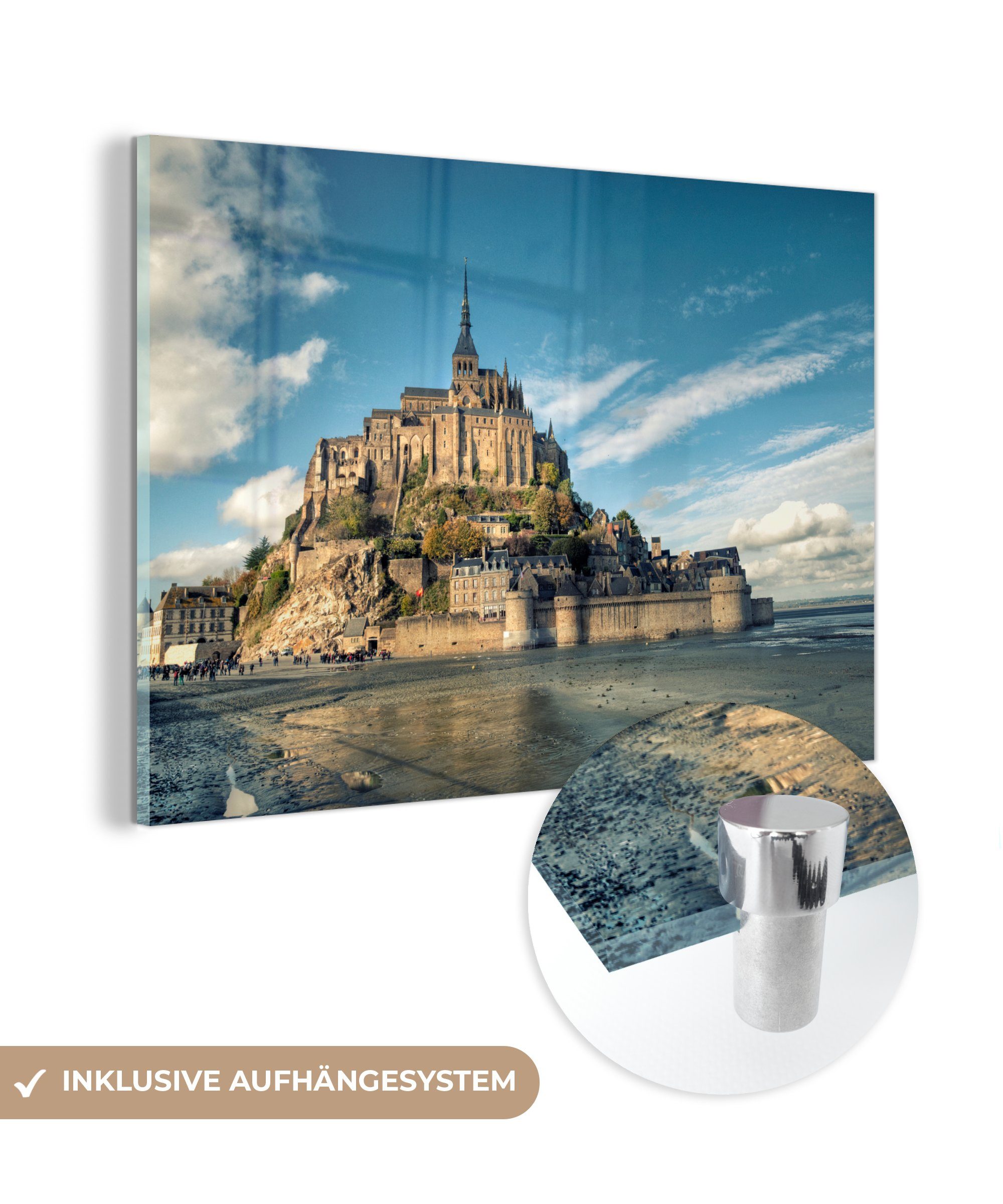 MuchoWow Acrylglasbild - & Frankreich Acrylglasbilder St), Schloss (1 Wohnzimmer Schlafzimmer Wasser, 