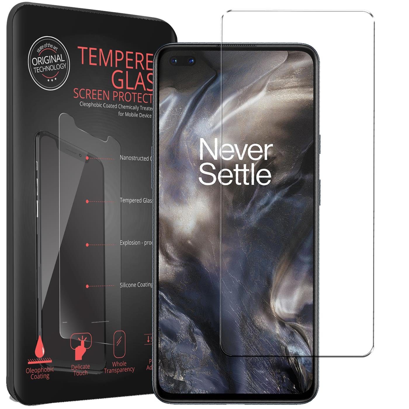 CoolGadget Schutzfolie Panzerfolie für OnePlus Nord, (9H Härtegrad, 2x Schutzglas, 1xReinigungset), Displayfolie Panzer Schutzfolie 2 Stück für OnePlus Nord Glas Folie