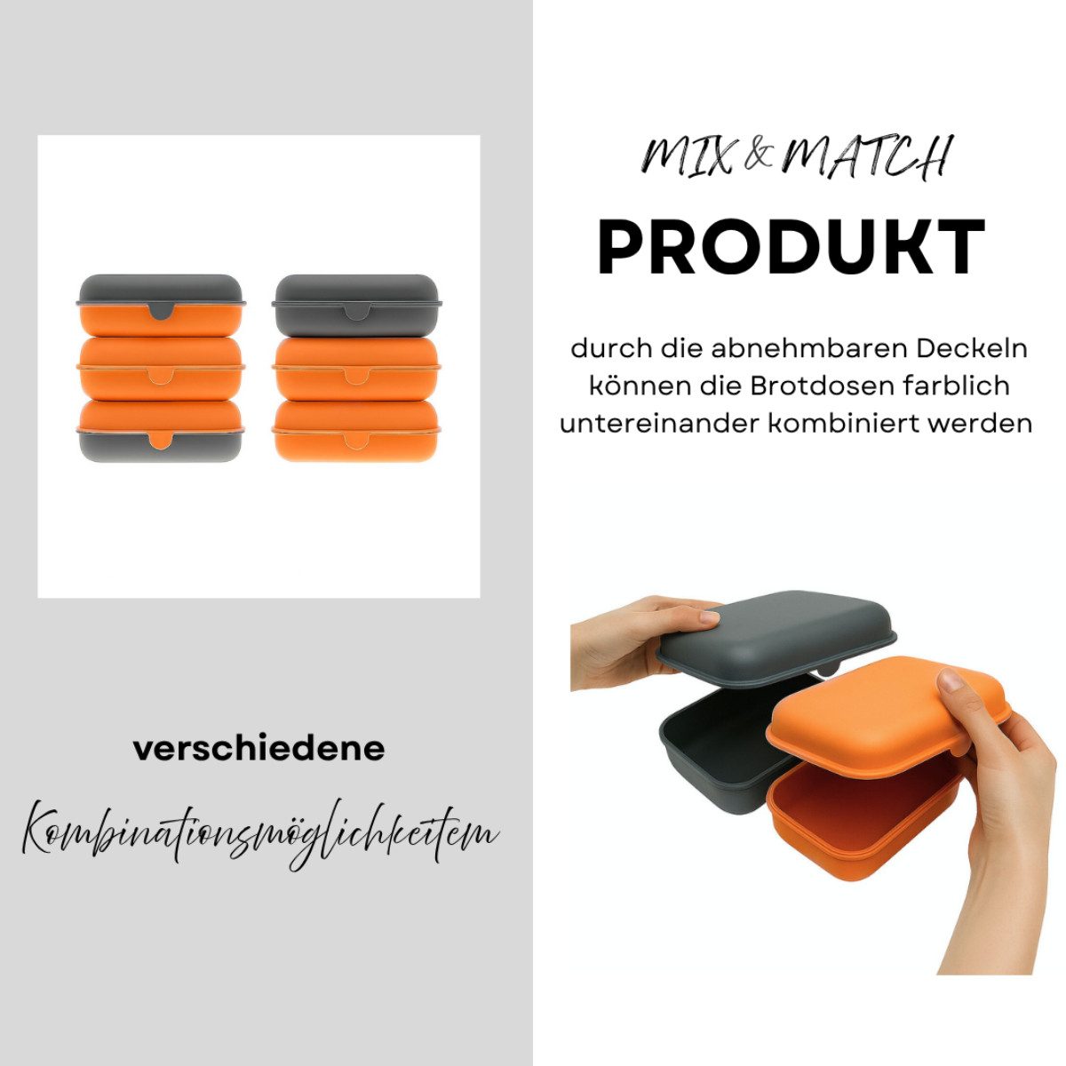 COFI 1453 Lunchbox Brotdosen 3er-Set Frühstücksbox spülmaschinenfest, stapelbar, 1000 ml, Kunststoff, (3-tlg., 3er Set), Made in Germany