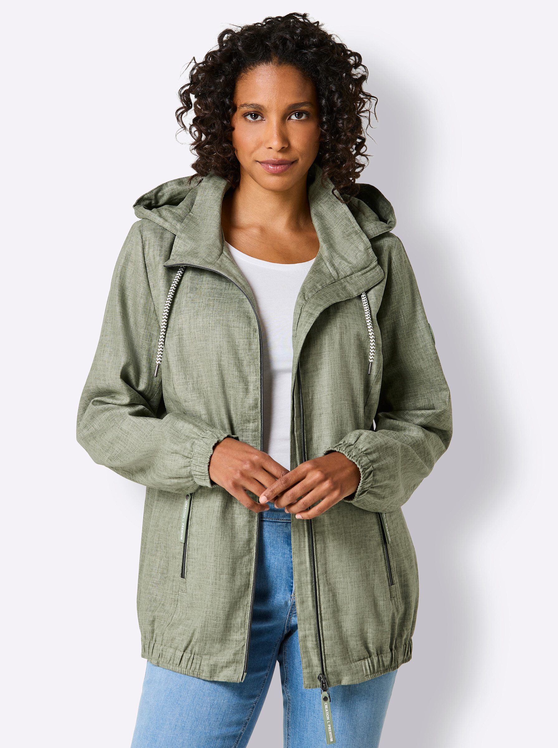 creation L Winterjacke Viskose-Leinen-Jacke Langarm – Bild 5 von 5