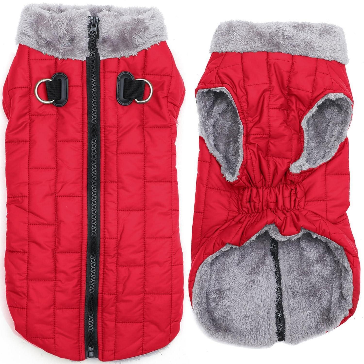 LuxusKollektion Hundemantel Hundemantel Rot L Warmer Fleece-Hundemantel