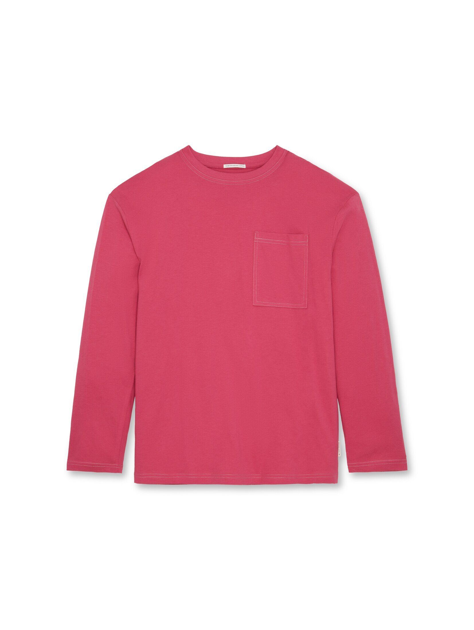 TOM mit pink cornflower Bio-Baumwolle TAILOR Oversized T-Shirt Langarmshirt