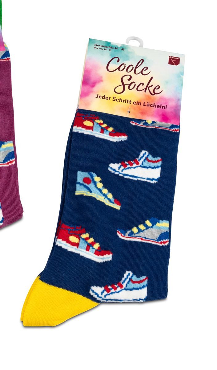 Socken Coole Socke Sneakers Turnschuhe blau - One Size 40 - 45