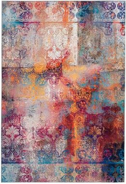 Teppich Mateo, Home affaire, rechteckig, Höhe: 6 mm, abstraktes Design im Vintage-Look, florale Ornamente, flach, Kurzflor