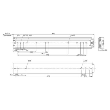 SO-TECH® Auszug Schwerlastauszug 200 kg KV2-200-H76-NF 500 - 1200 mm von JUNKER (2 St)