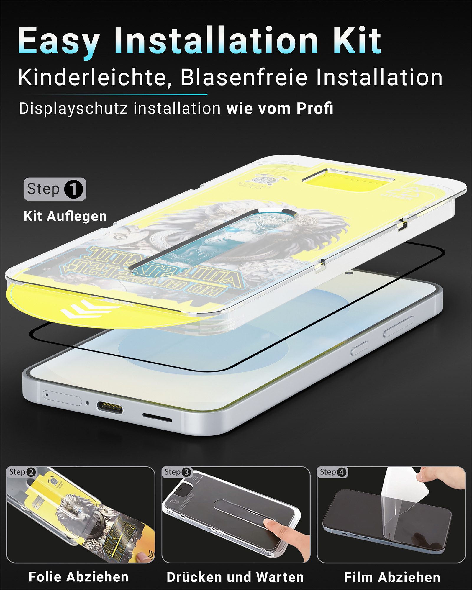 GreenHec Displayschutzglas Panzerfolie Samsung S25 S24 Plus Ultra Displayschutzfolie Glas Schutz für Samsung Galaxy S24 Plus, Spar-Set, Handy Display Screen Pro – Bild 3 von 5