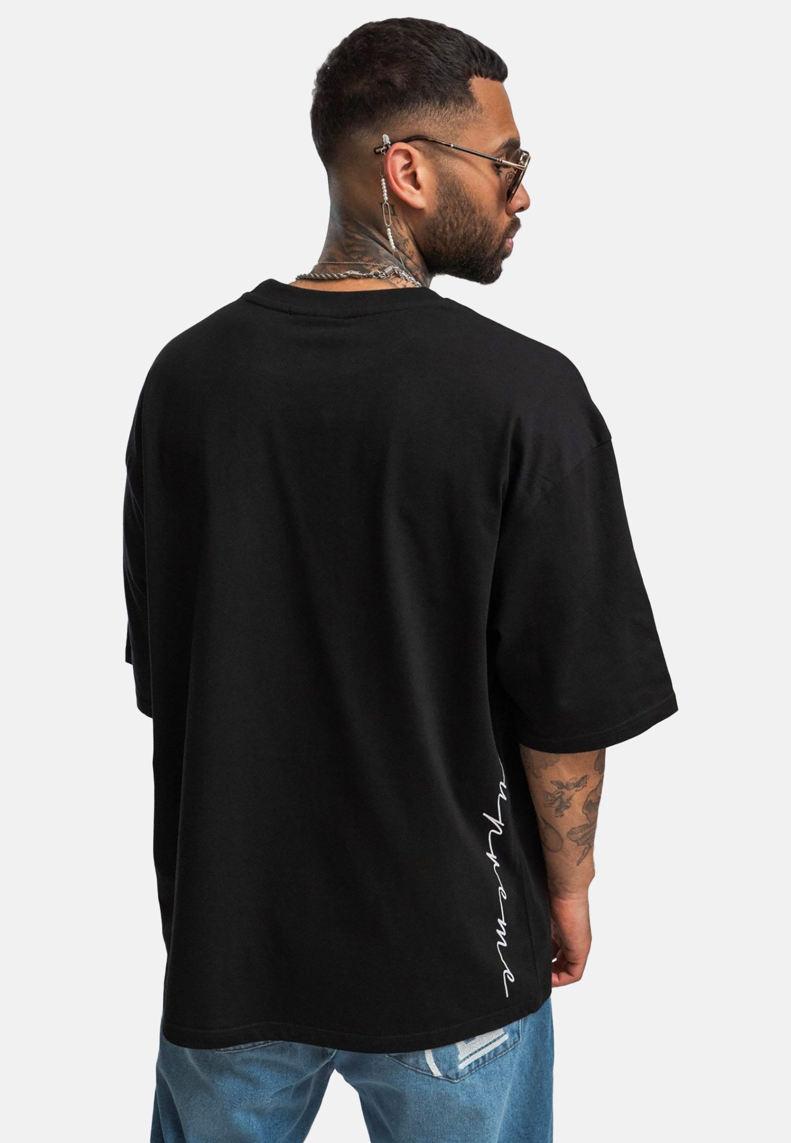DADA Supreme T-Shirt Oversize Passform mit Frontstickerei und für Herren Bio-Baumwolle nachhaltig Normal Fit Rundhals Kurzarm Logo – Bild 3 von 5