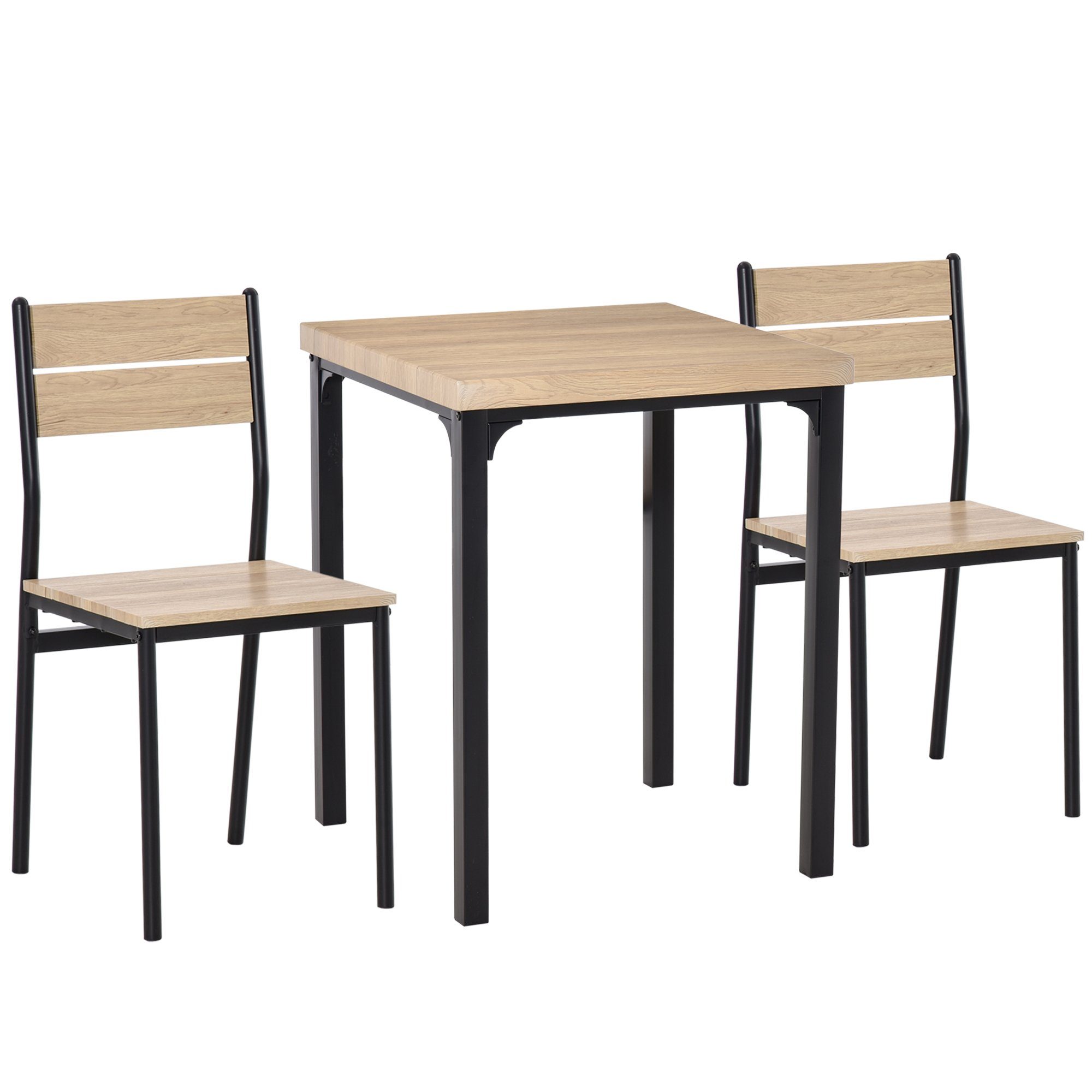 Esstisch-Set 2 Sitzgruppe mit Tisch 1 Stühlen HOMCOM +