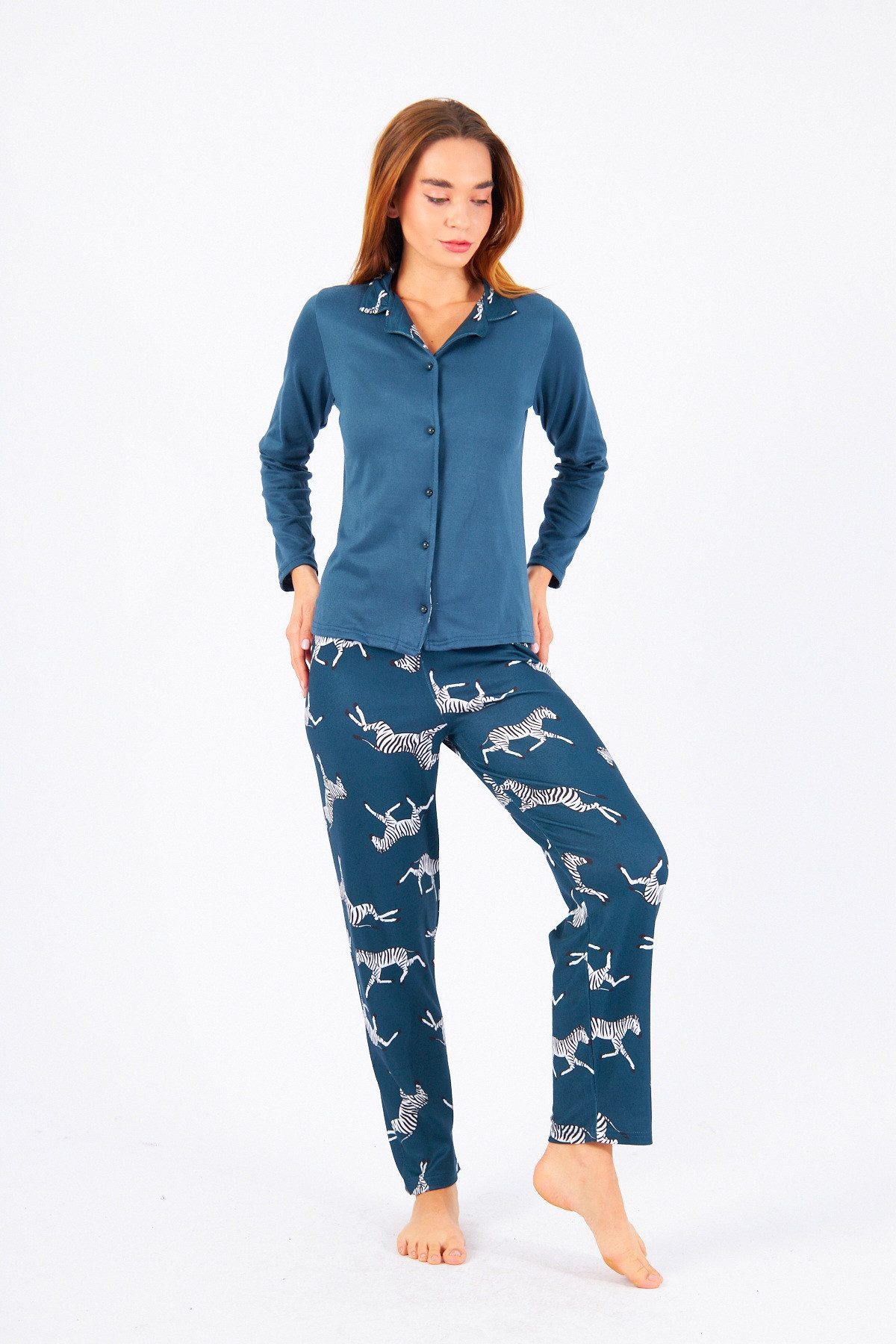 fashionshowcase Pyjama Damen Thermal Schlafanzug mit günstig online kaufen