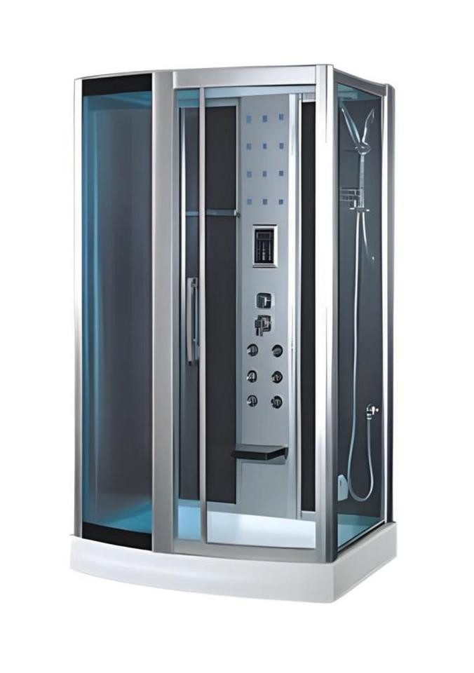 JVmoebel Dampfdusche Multifunktionsdusche aus Acryl, Aluminium und Glas mit Regendusche, BxT: 85x135 cm, 1-tlg., Made in Europe