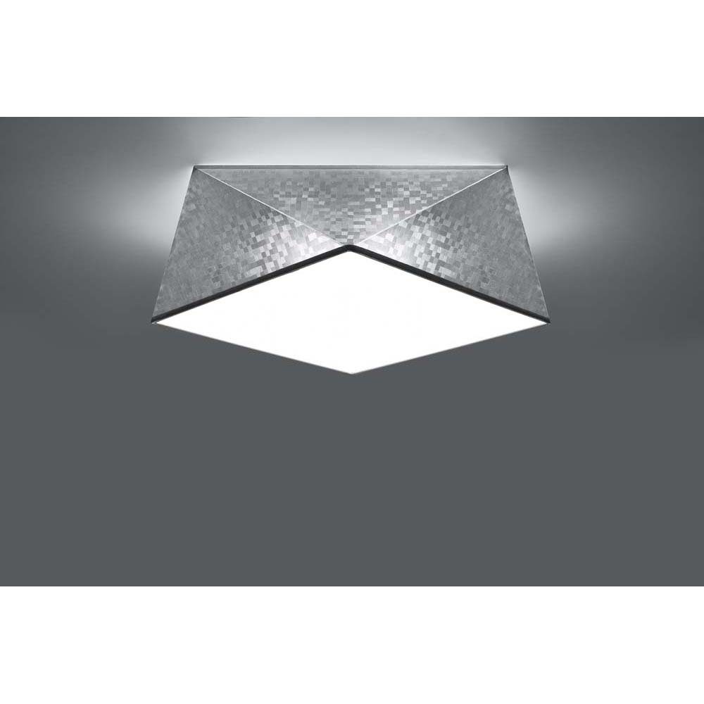 etc-shop Deckenleuchte, Deckenleuchte Silber Deckenlampe Hexagon Esszimmer modern nicht Wohnzimmer inklusive, Leuchtmittel