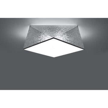 etc-shop Deckenleuchte, Leuchtmittel nicht inklusive, Deckenleuchte Deckenlampe Hexagon Silber modern Esszimmer Wohnzimmer