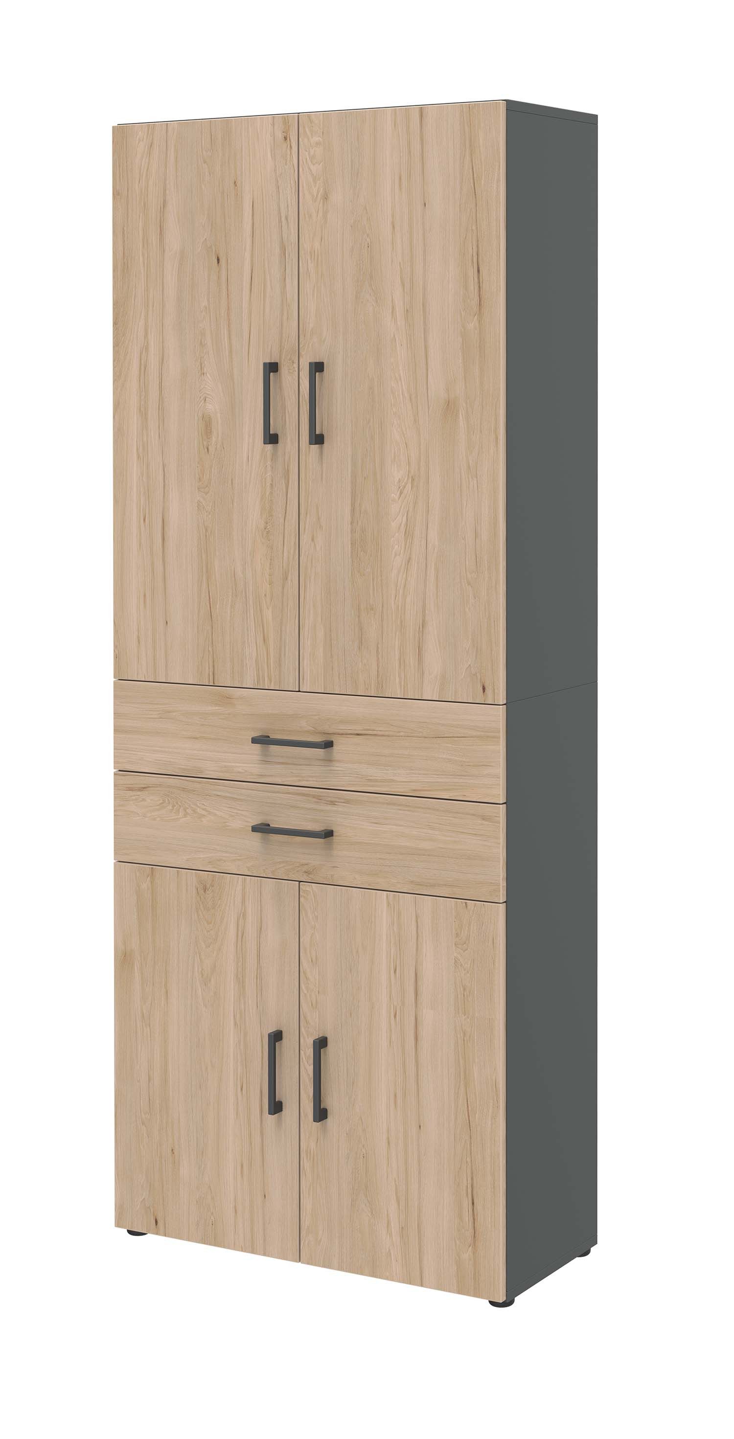 röhr Aktenschrank Aktenschrank VIII - 4 Türen, 2 Schubkästen - Anthrazit/Hickory