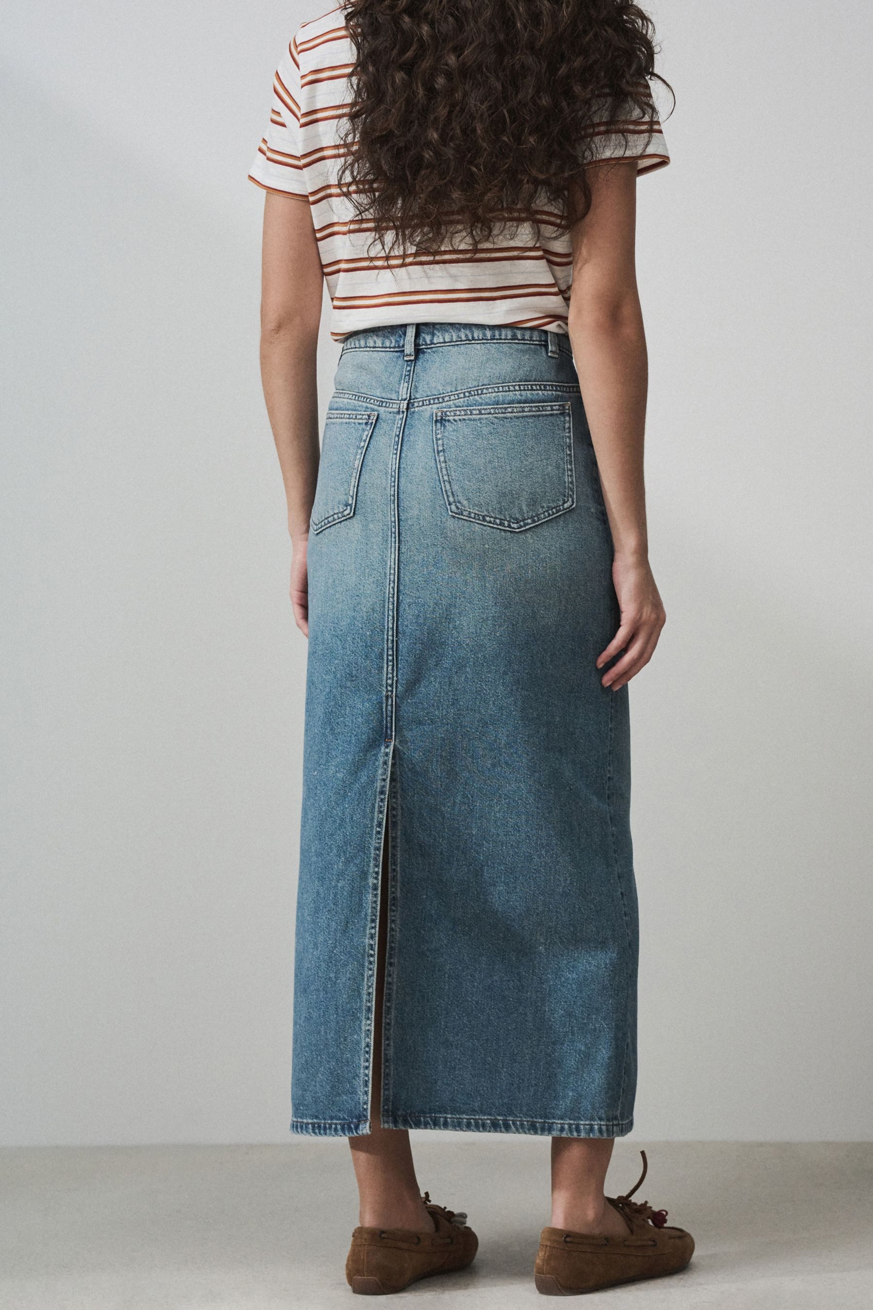 Next Maxirock Gestufter Denim-Maxirock (1-tlg)