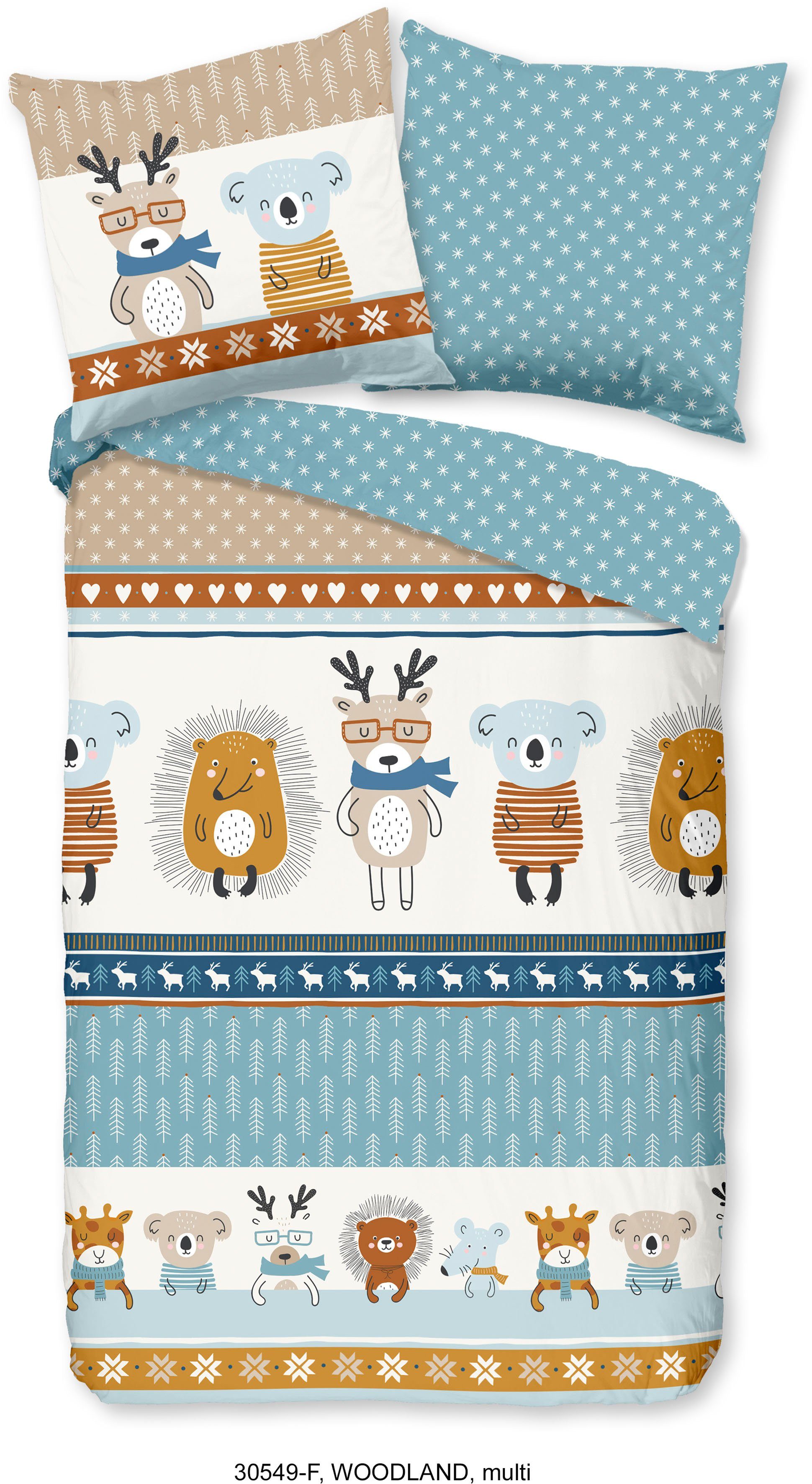 good morning Wendebettwäsche »Herbs«, Biber, 155x220, Warm, Weich, Wendeopt günstig online kaufen