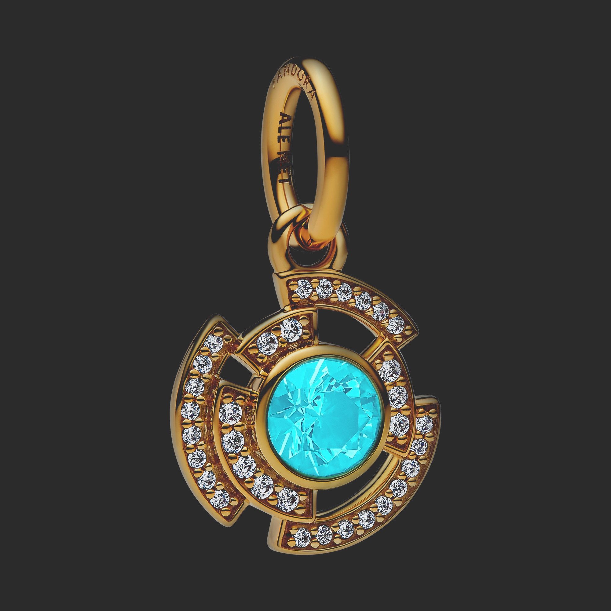 Pandora Charm-Einhänger Marvel Iron Man Arc-Reaktor Goldfarben