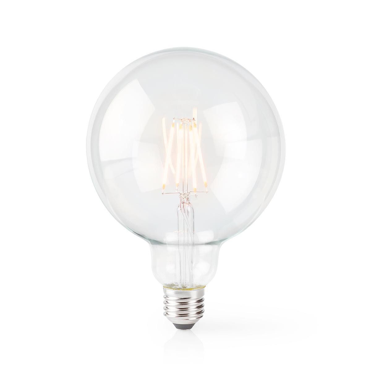 Nedis Smarte LED-Leuchte WIFILF10WTG125, Kombiniert moderne Technologie mit einer klassischen dimmbaren Filament-Glühlampe, Warmweiss, Wi-Fi, SmartLife App, für täglichen Einsatz, warmweißes Licht