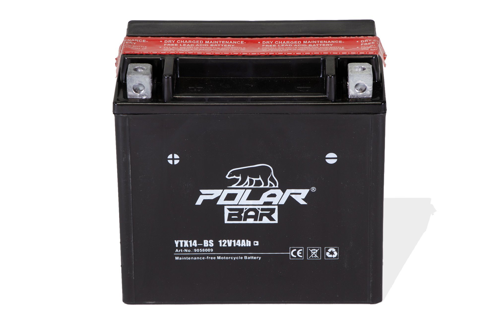 Batterie 14Ah Motorradbatterie 12V YTX14-BS Polar Motorrad Bär Roller Batterie Säurepack