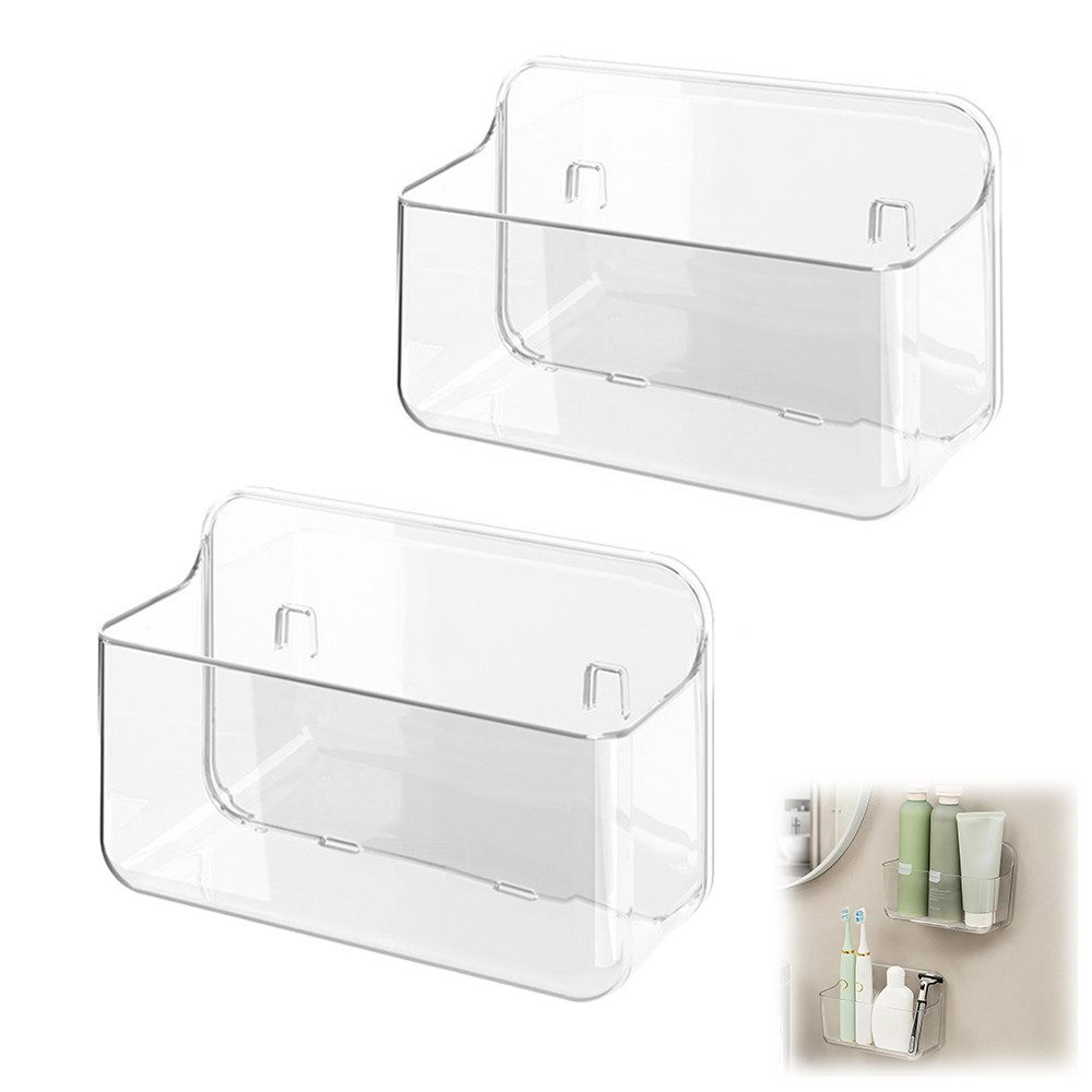 NUODWELL Duschablage 2 Stück Duschablage Ohne Bohren, Transparenter Badezim günstig online kaufen