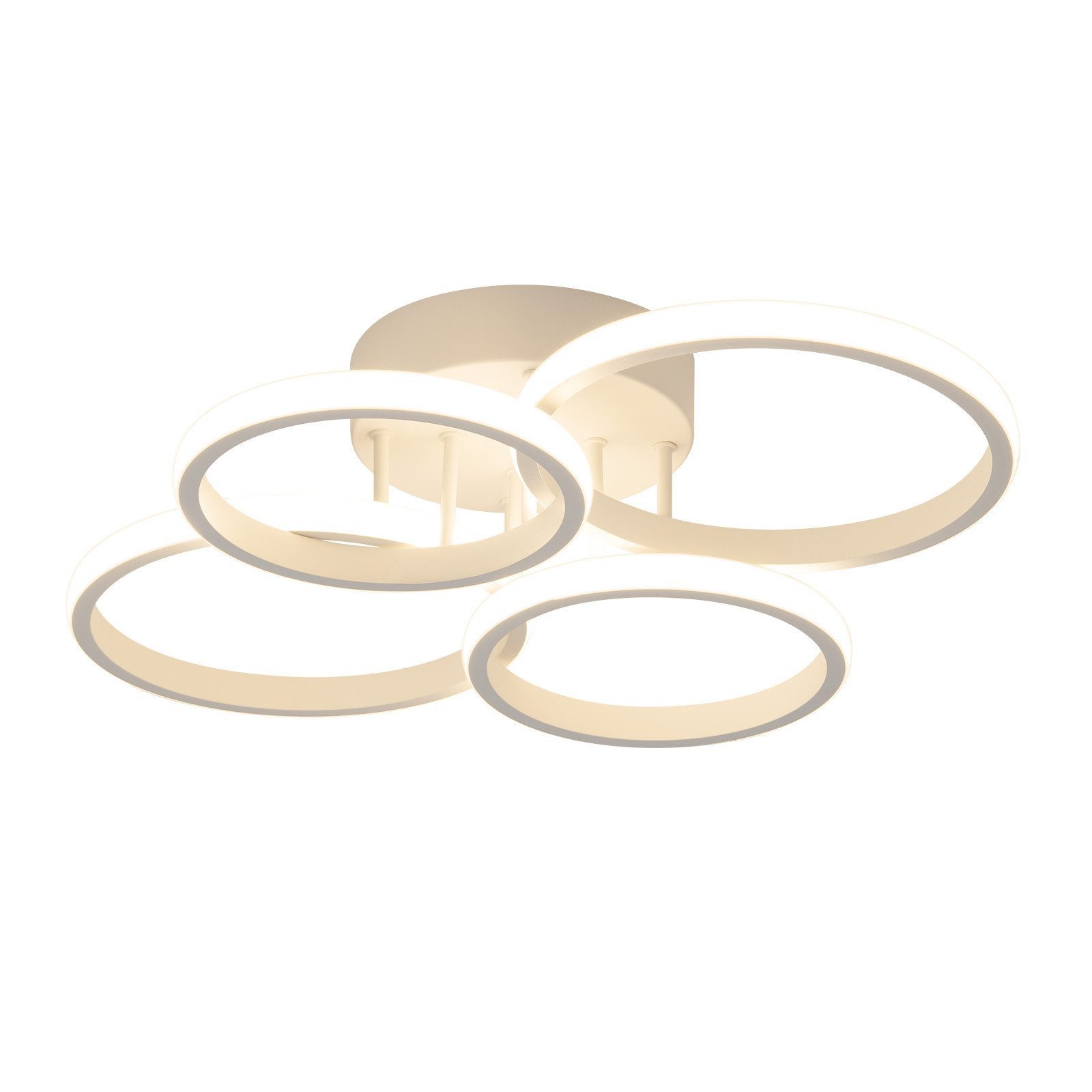 ZMH LED Deckenleuchte 4-Ring Dimmbar Schwarz/ Weiß 48W Wohnzimmerlampe, LED günstig online kaufen