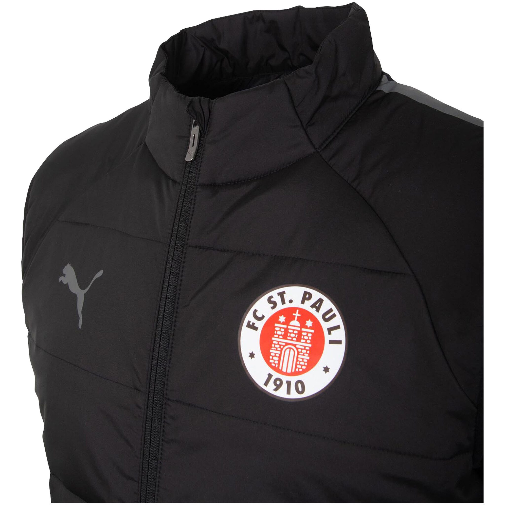 FC St. Pauli Steppweste FC St. Pauli - PUMA Steppweste Logo mit Stehkragen - schwarz
