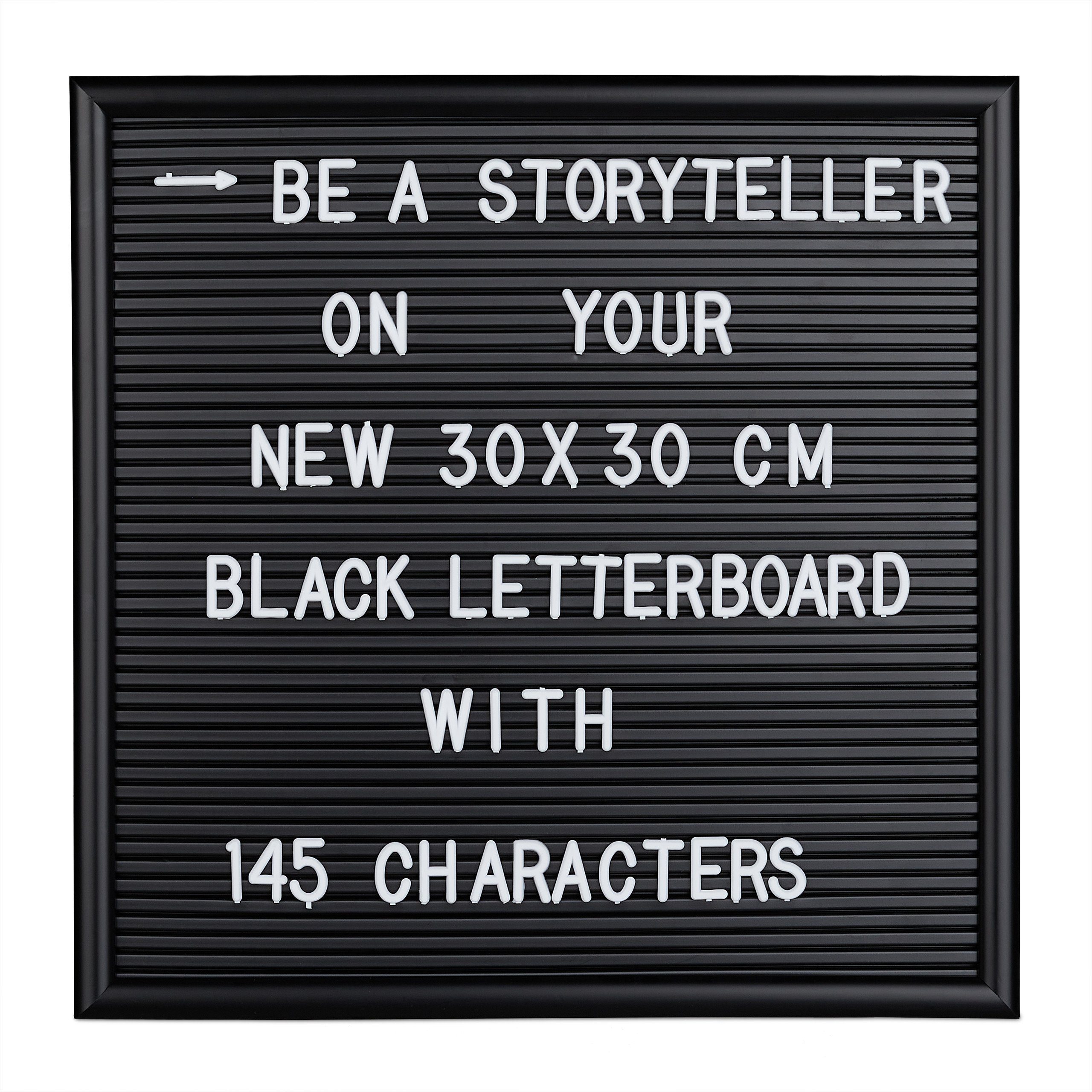 relaxdays Memoboard Letterboard 30 x 30 cm, schwarz günstig online kaufen