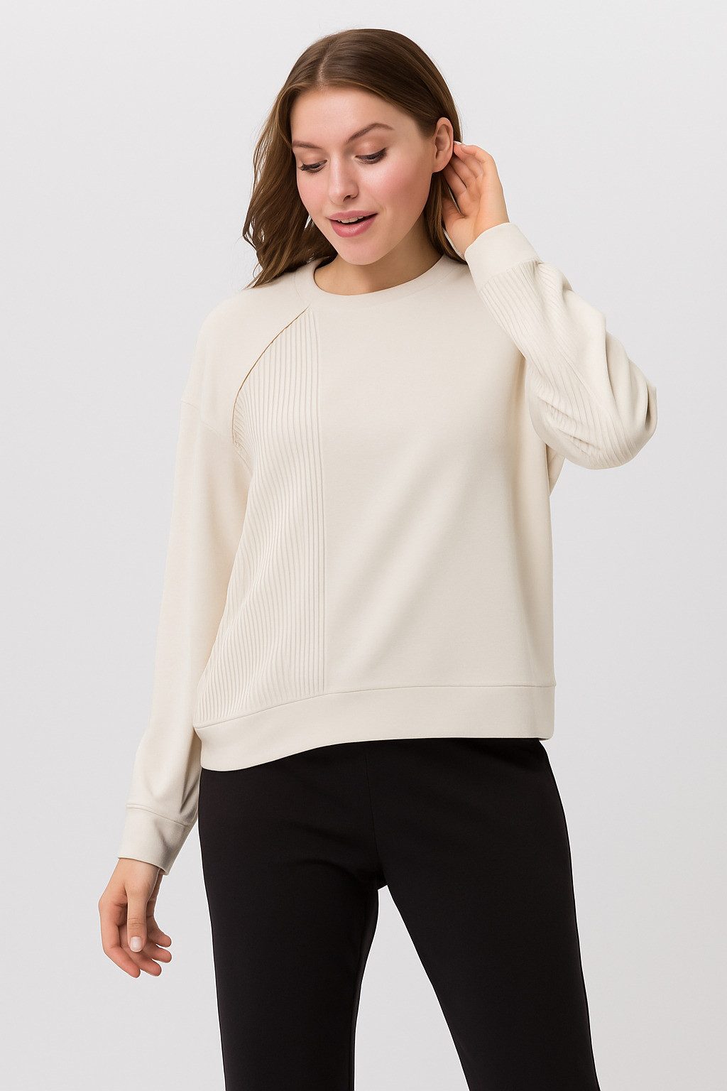 TUZZI Sweatshirt mit Plissee-Einsatz Hoher Viskoseanteil