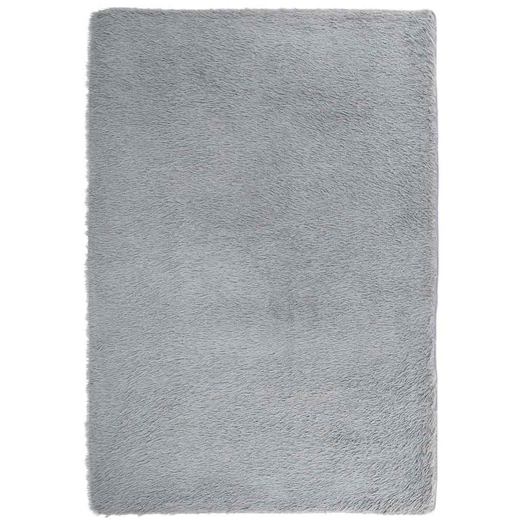 vidaXL Teppich Teppich Shaggy Hochflor NAVARRA Silbergrau 200x290 cm Polyester, Rechteckig