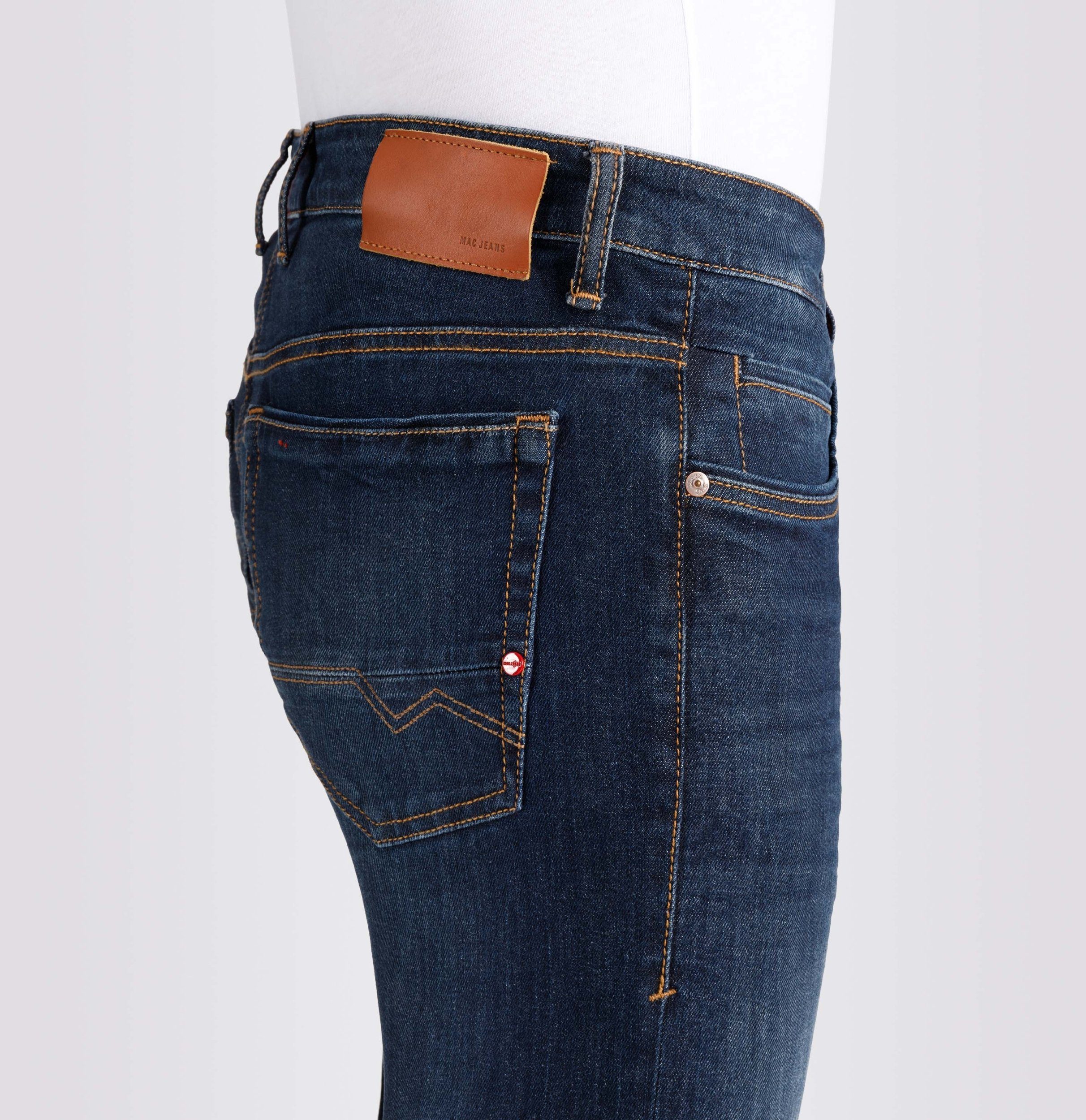 5-Pocket-Jeans - Arne MAC JEANS Dunkelblau Workout Pipe, DenimFlexx