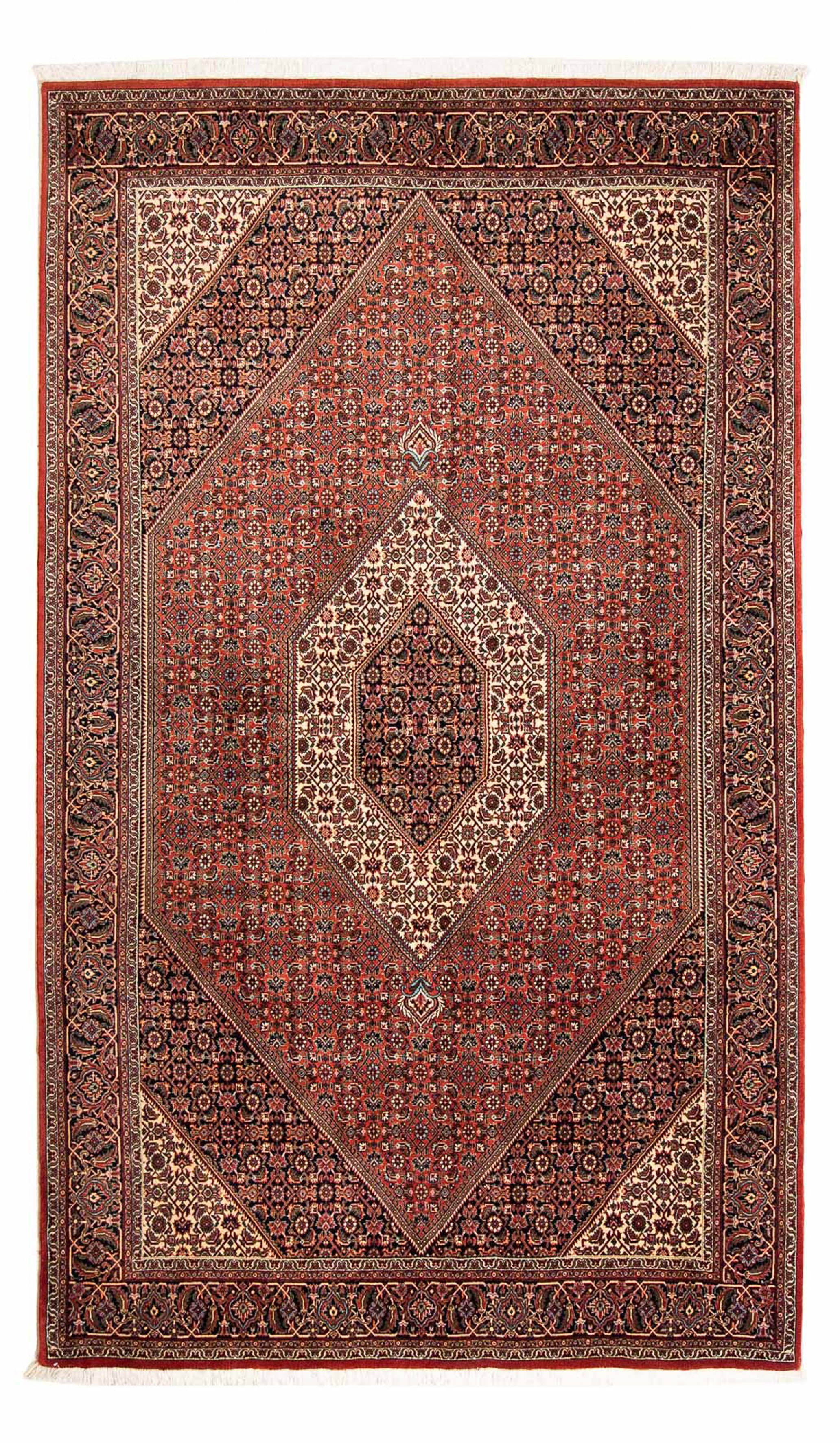 Orientteppich Perser - Bidjar - 15 mit - x mm, Höhe: Einzelstück 150 cm rot, 252 morgenland, Handgeknüpft, Wohnzimmer, rechteckig, Zertifikat