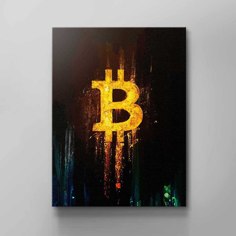 & DOTCOMCANVAS® schwarzer Bitcoin Fans Crypto Wandbild CANVAS für DOTCOM von Leinwandbild, Rahmen