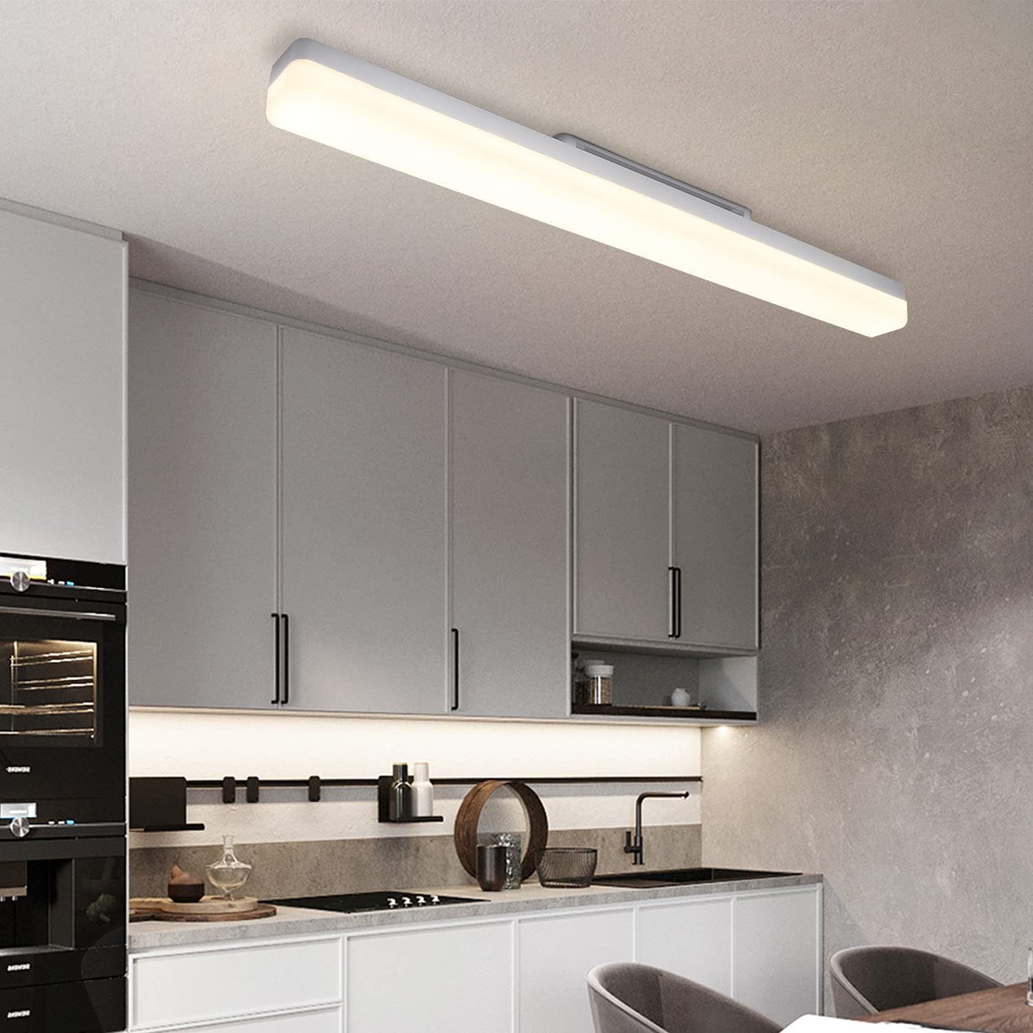 ZMH LED Deckenleuchte Wohnzimmer weiß Flurlampe Modern Tageslicht Augenschutz Schlafzimmer, Einfache Installation, LED fest integriert, Tageslichtweiß, 18W Flurlampe 4000K für Keller Büro Garage