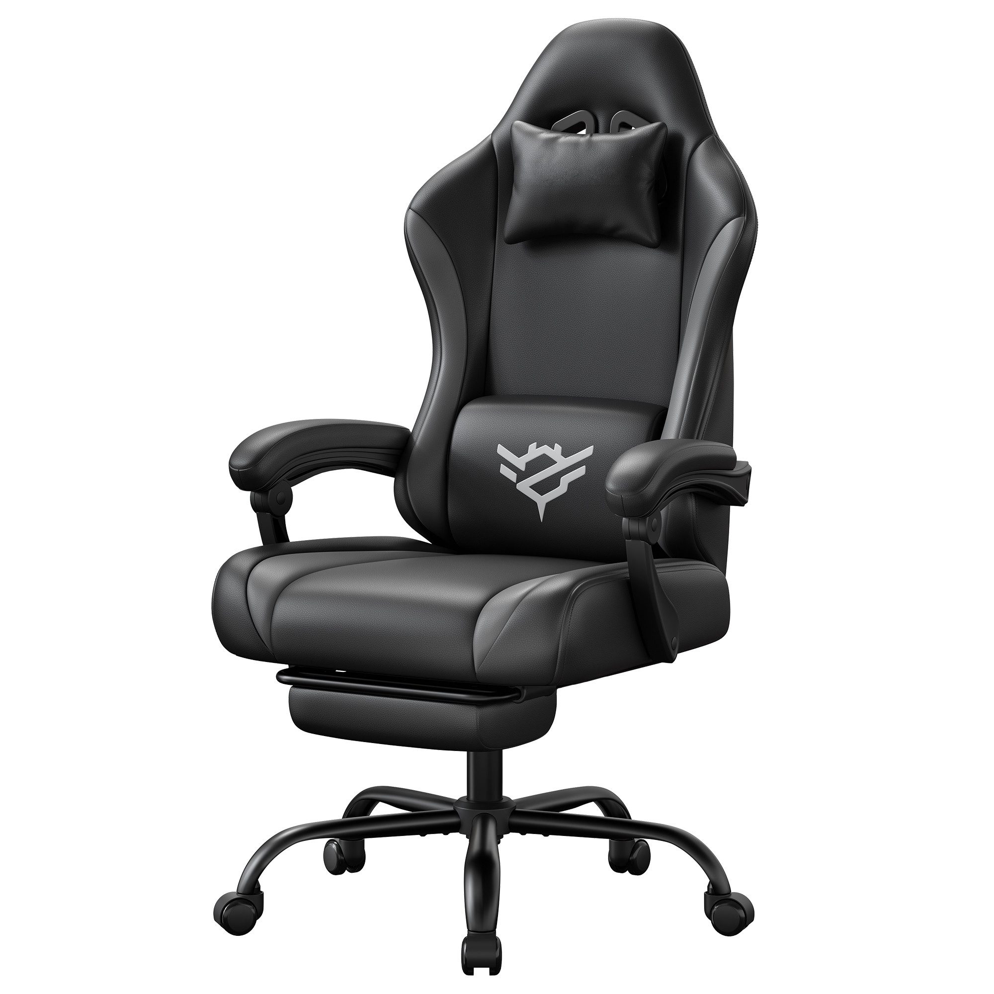 Gaming-Stuhl Ergonomischer Bürostuhl, mit Fußstütze und Lendenkissen