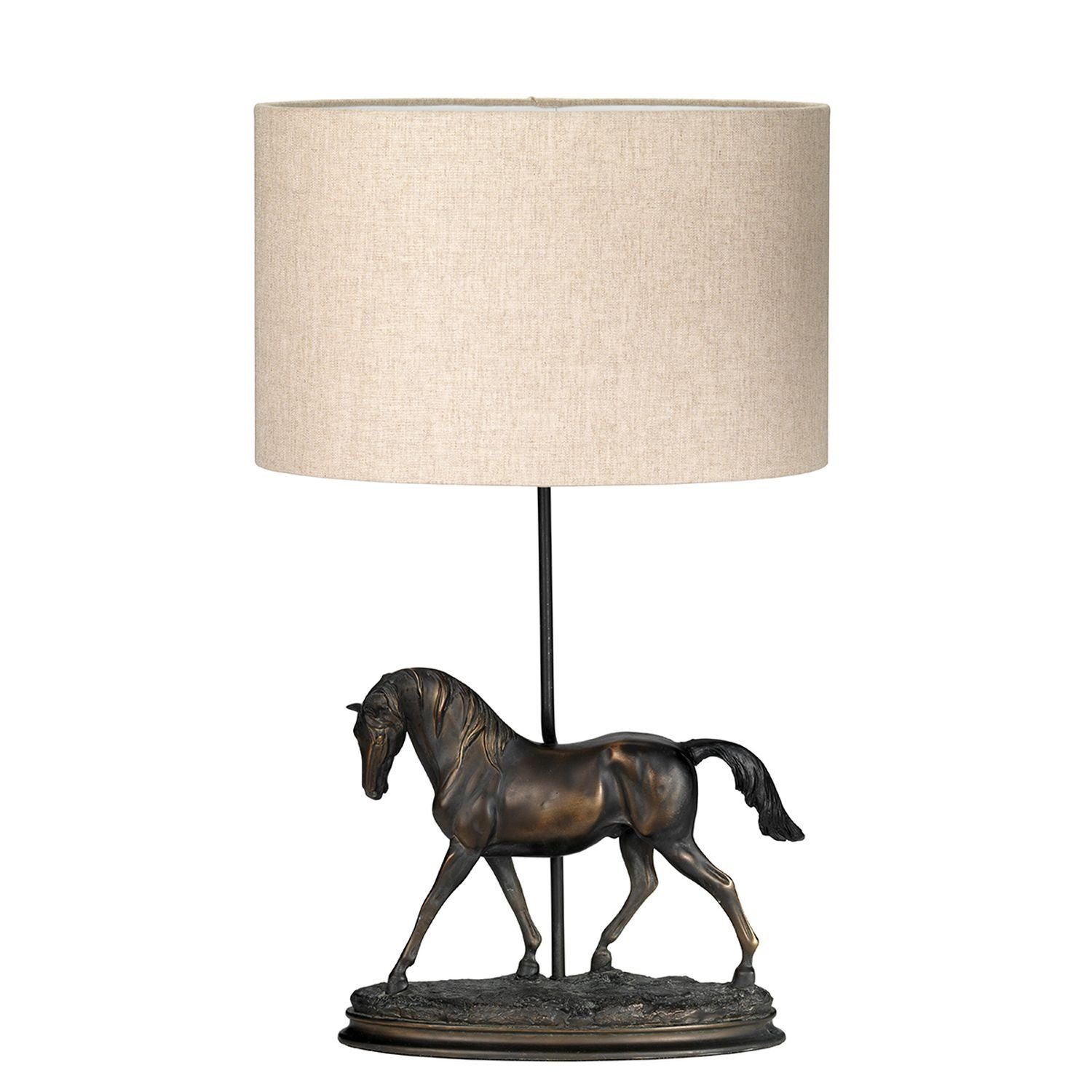 Pferd ohne Nachttischlampe Leuchtmittel, Klassisch E27 ANIMIAL, cm Licht-Erlebnisse Nachttischleuchte Natur Beleuchtung 65,5