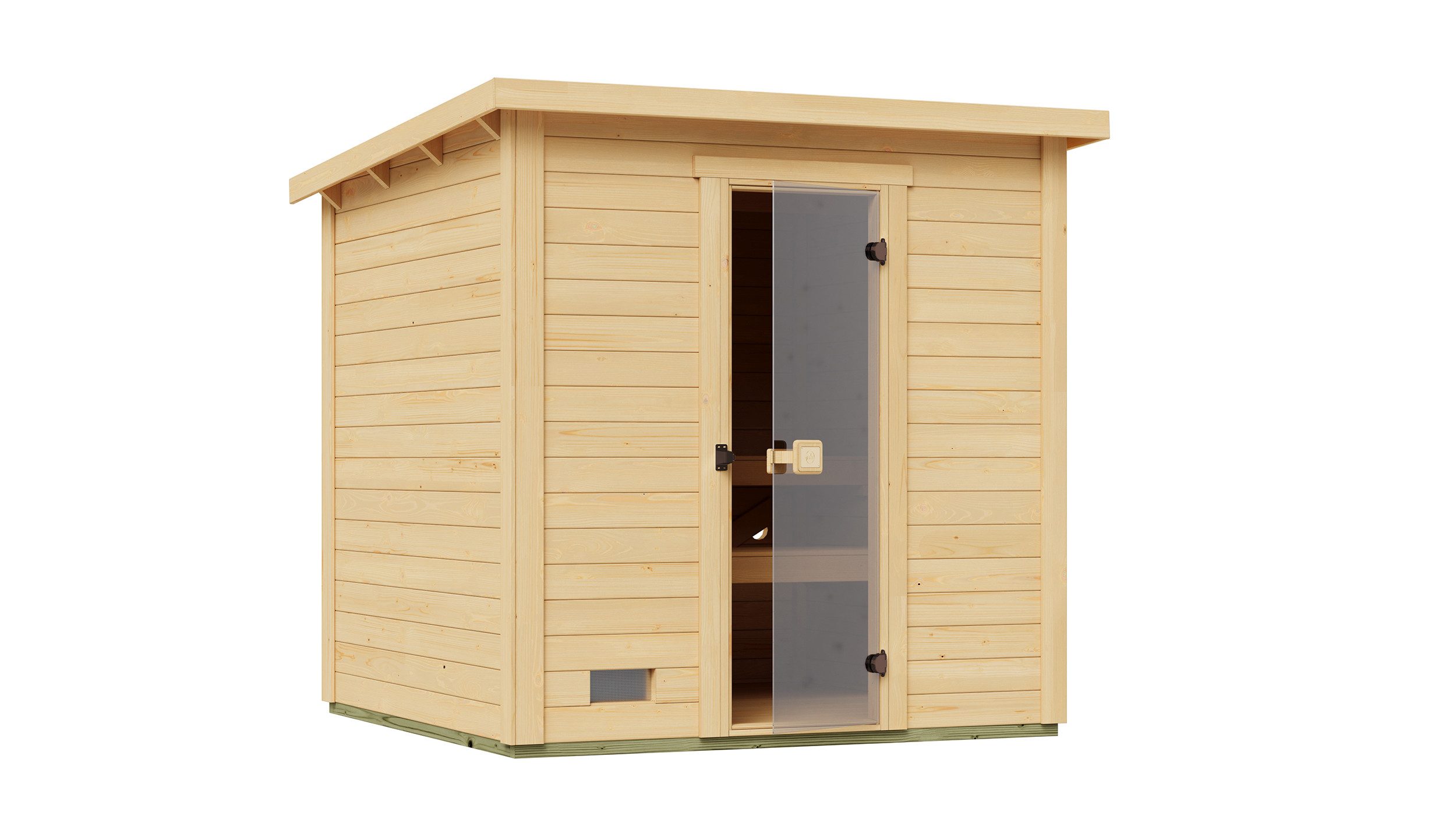 weka Saunahaus Kaapi 3, BxTxH: 223 x 226 x 214 cm, 40 mm, Blockbohlen aus Fichtenholz