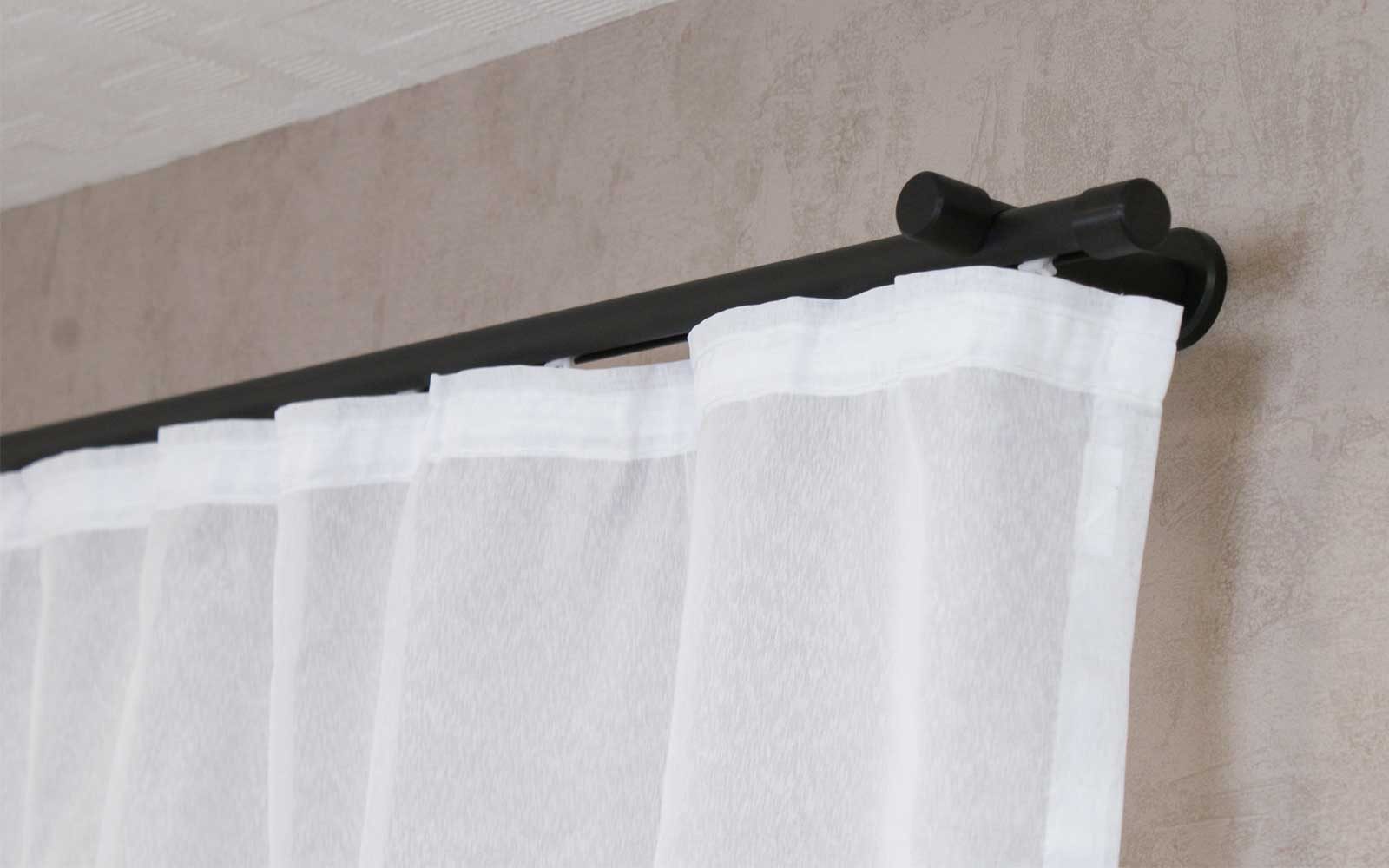 iso-design Gardinenstange Innenlauf 20 mm 1-läufig Endstück Kappe Wandabstand 8 cm, Ø 20 mm, 1-läufig, Fixmaß, Wandmontage, Aluminium, Innenlaufprofil mit Metal – Bild 4 von 5