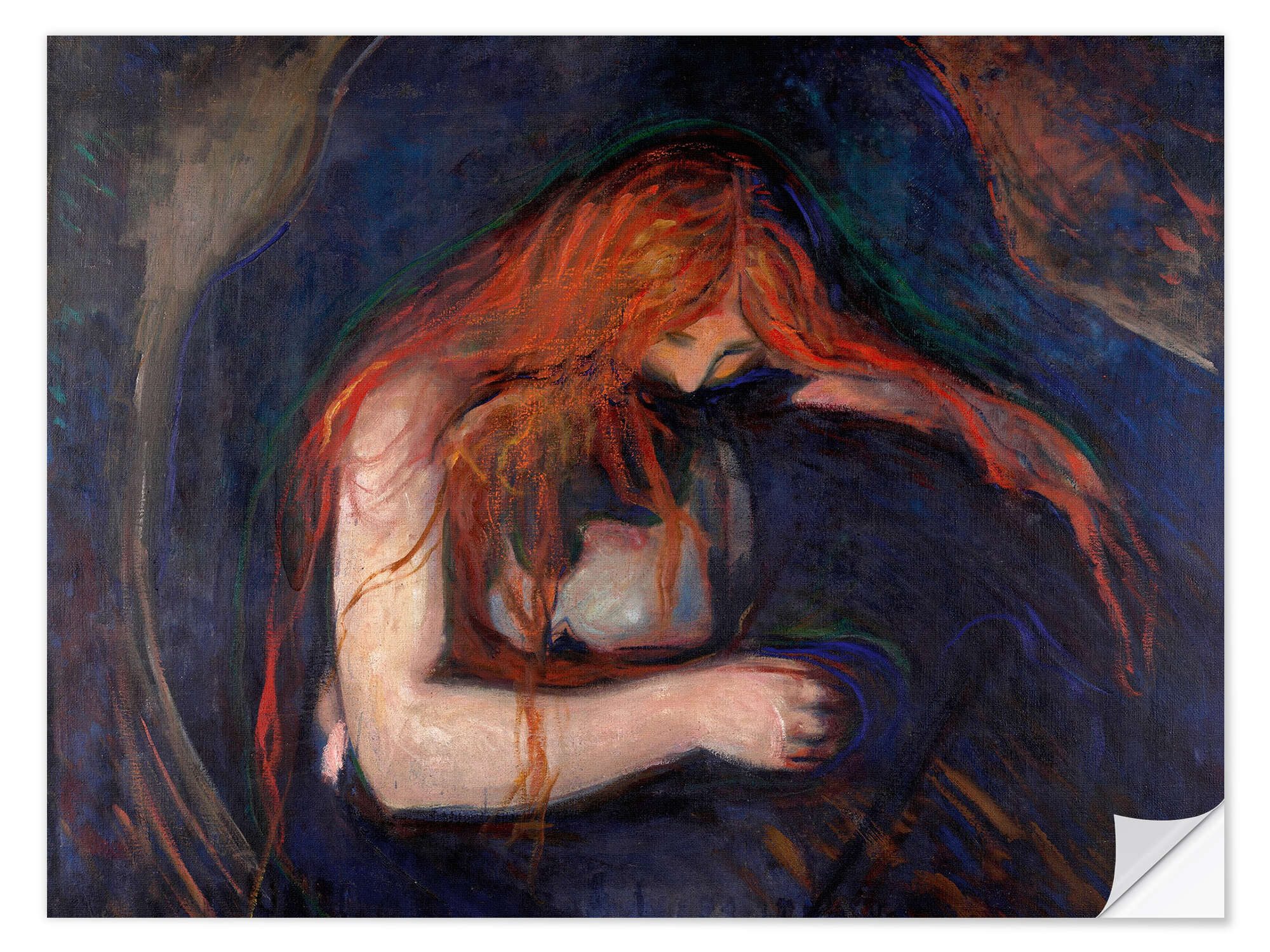 Posterlounge Wandfolie Edvard Munch, Vampir, Malerei