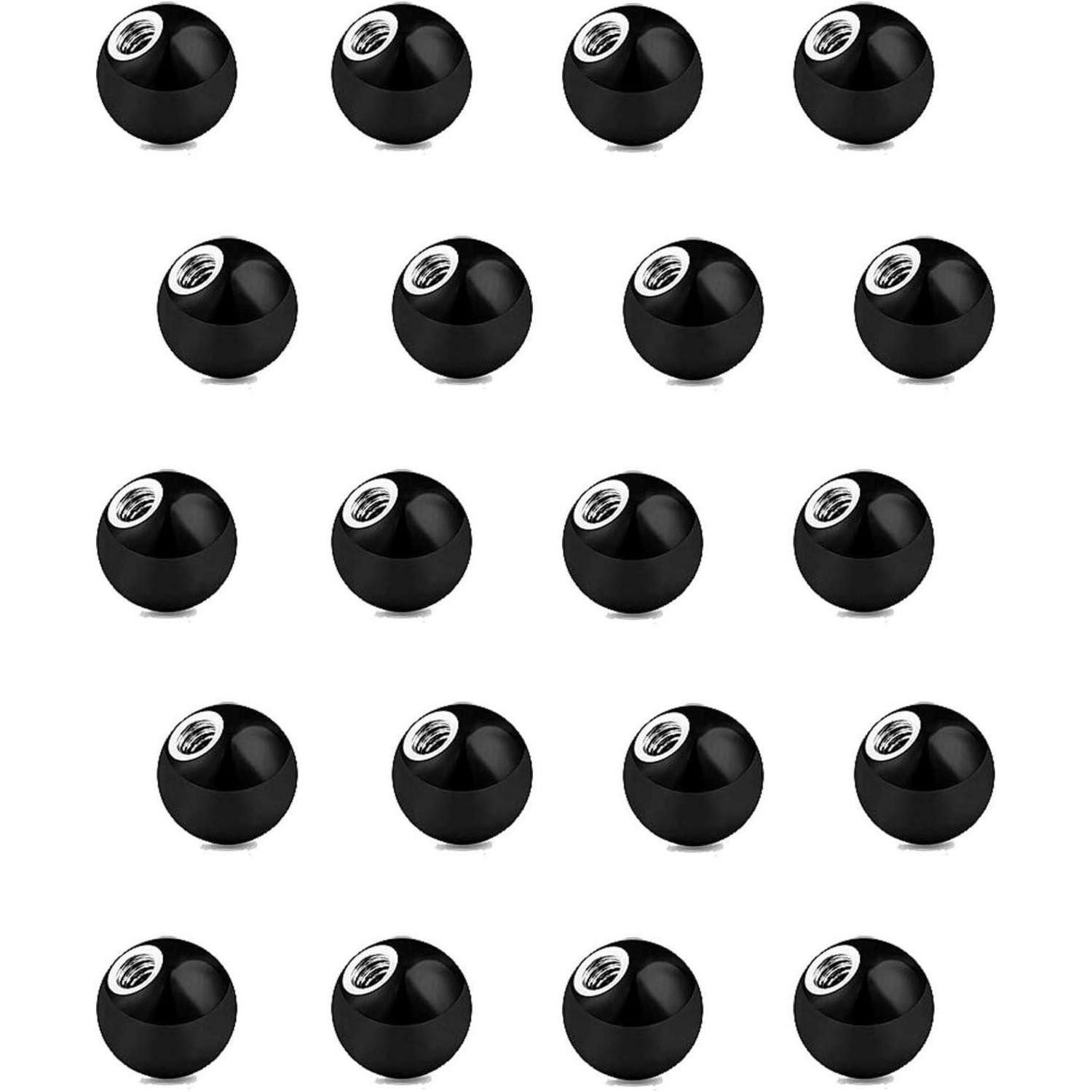 Besyvvin Nasenpiercing 20er Piercing Kugel 1,2mm Chirurgenstahl 3mm Ersatzkugeln für Lippe