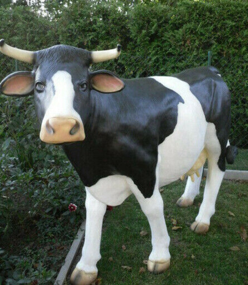 Gartenfigur XXL Kuh lebensgross Premium Gartendeko Garten Deko Figur