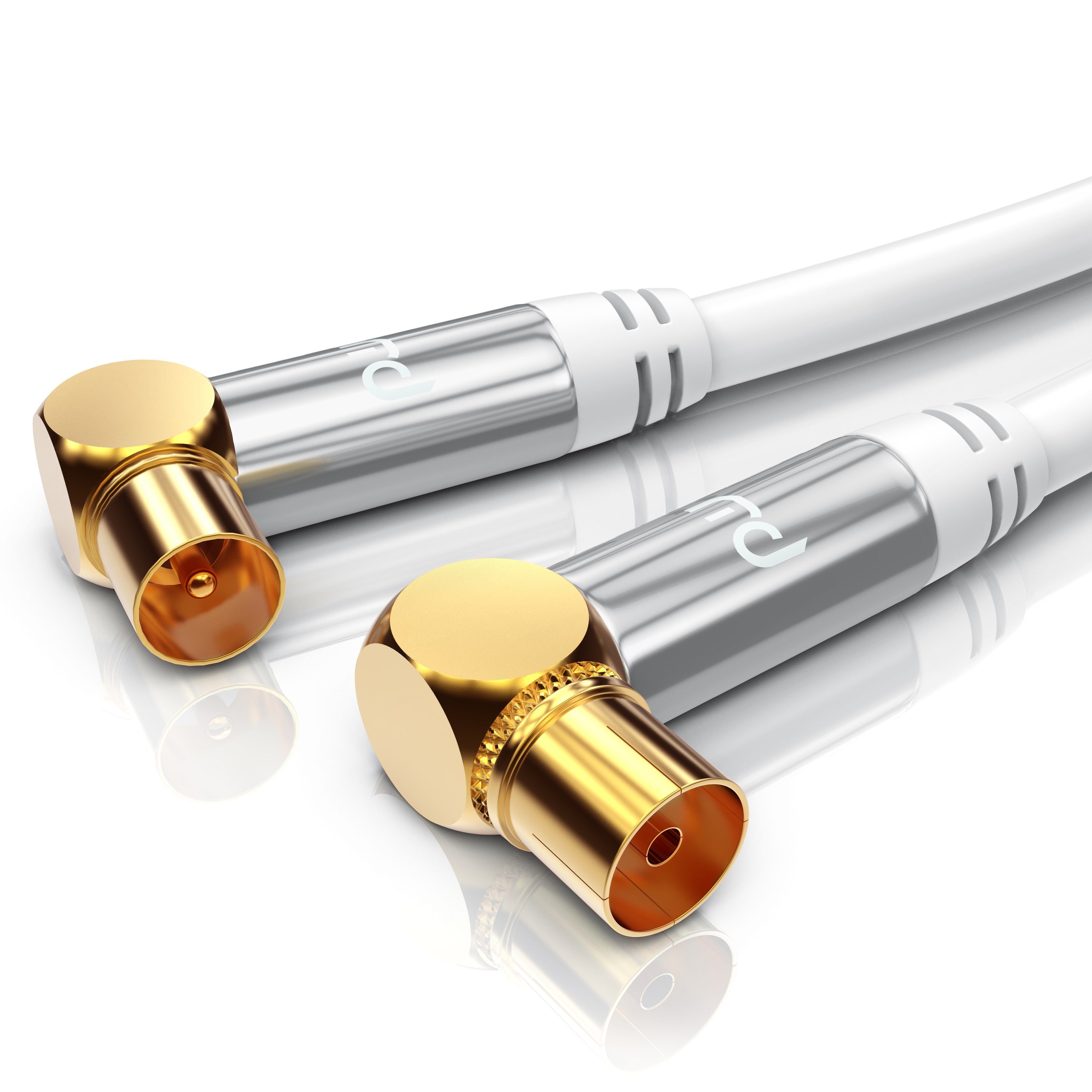 Primewire TV-Kabel, Koax, RF, IEC (50 cm), HDTV Antennenkabel 90° gewinkelt, 4fach Schirmung, 75Ohm, 120dB - 0,5m
