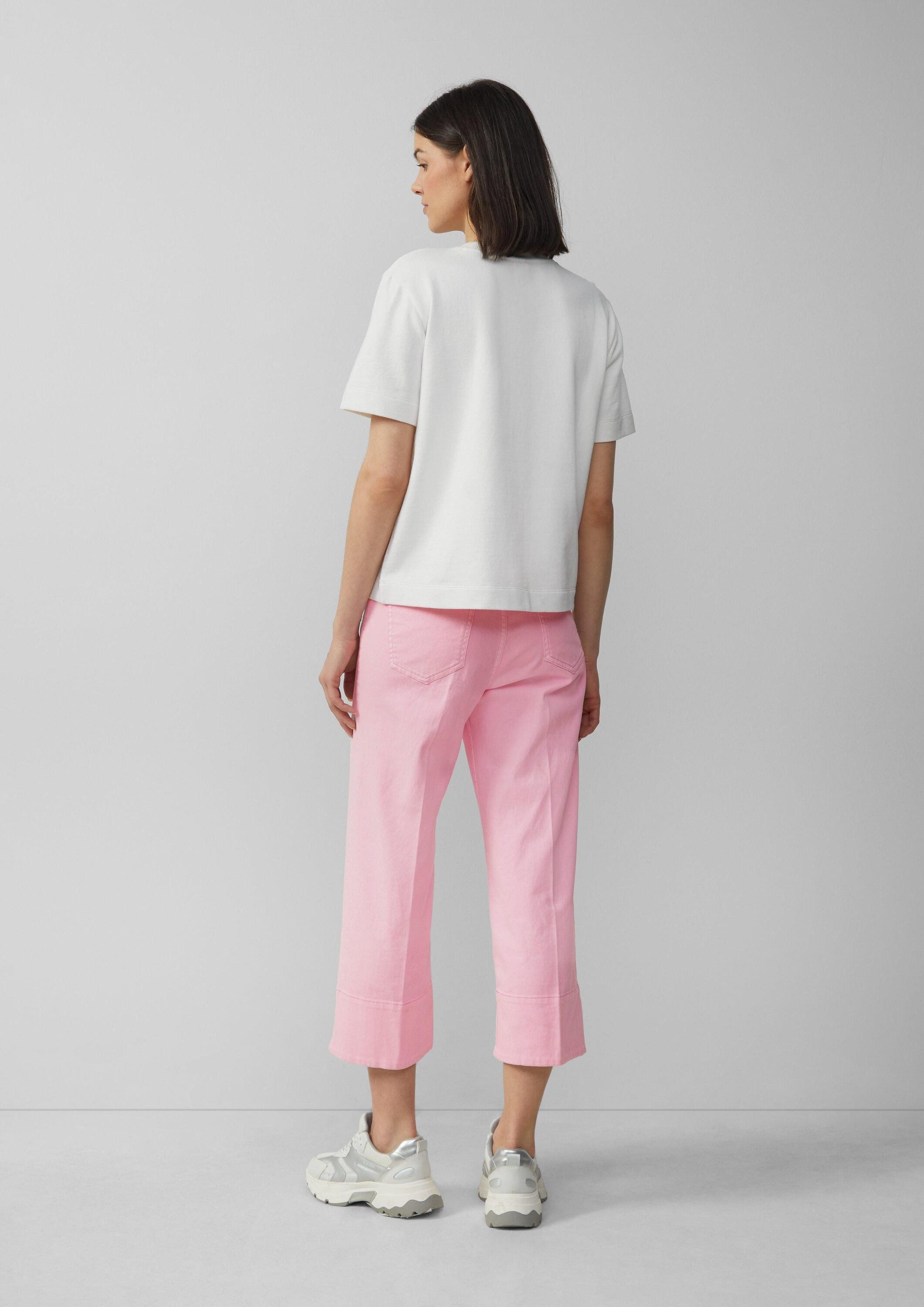 s.Oliver Kurzarmshirt Sweatshirt Leichtes Kurzarm-Sweatshirt mit Print und Pailletten
