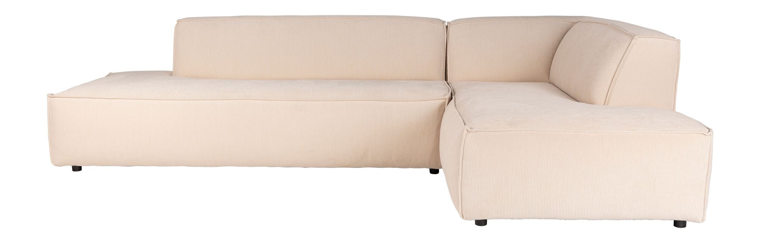 Zuiver Ecksofa Ecksofa Fat Freddy Right in Natural-Beige mit Rippstoff von Zuiver
